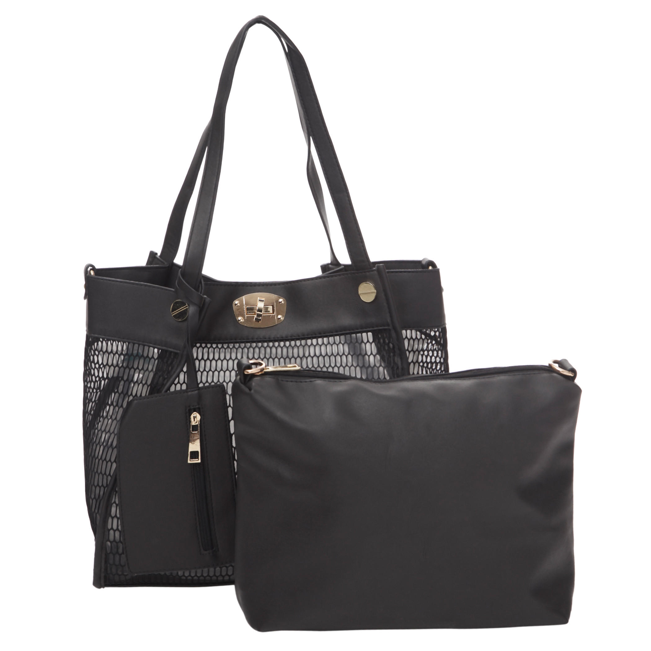 Mesh Tote Bag with Pouch-women-bagsandwallets-handbags-image-1