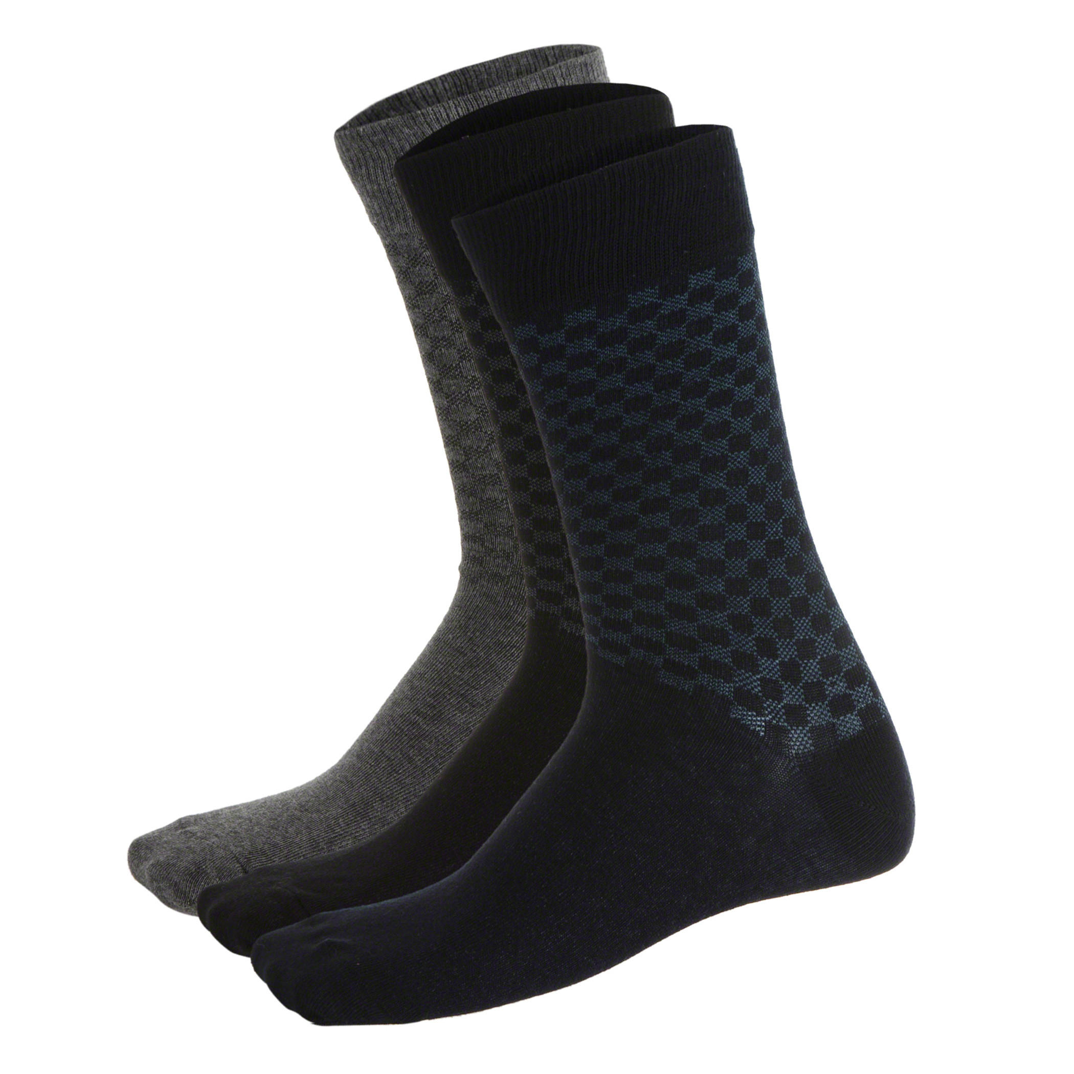 Textured Crew Socks - Pack of 3-men-socks-image-1