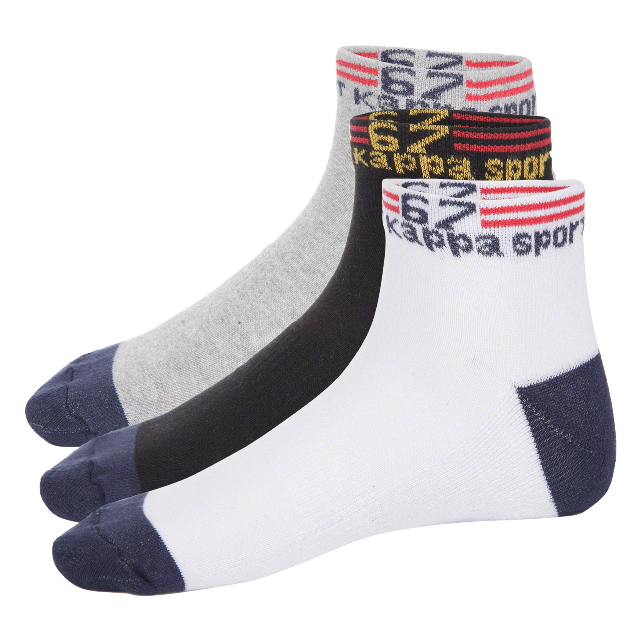 Kappa Printed Ankle Socks - Set of 3-men-socks-image-1