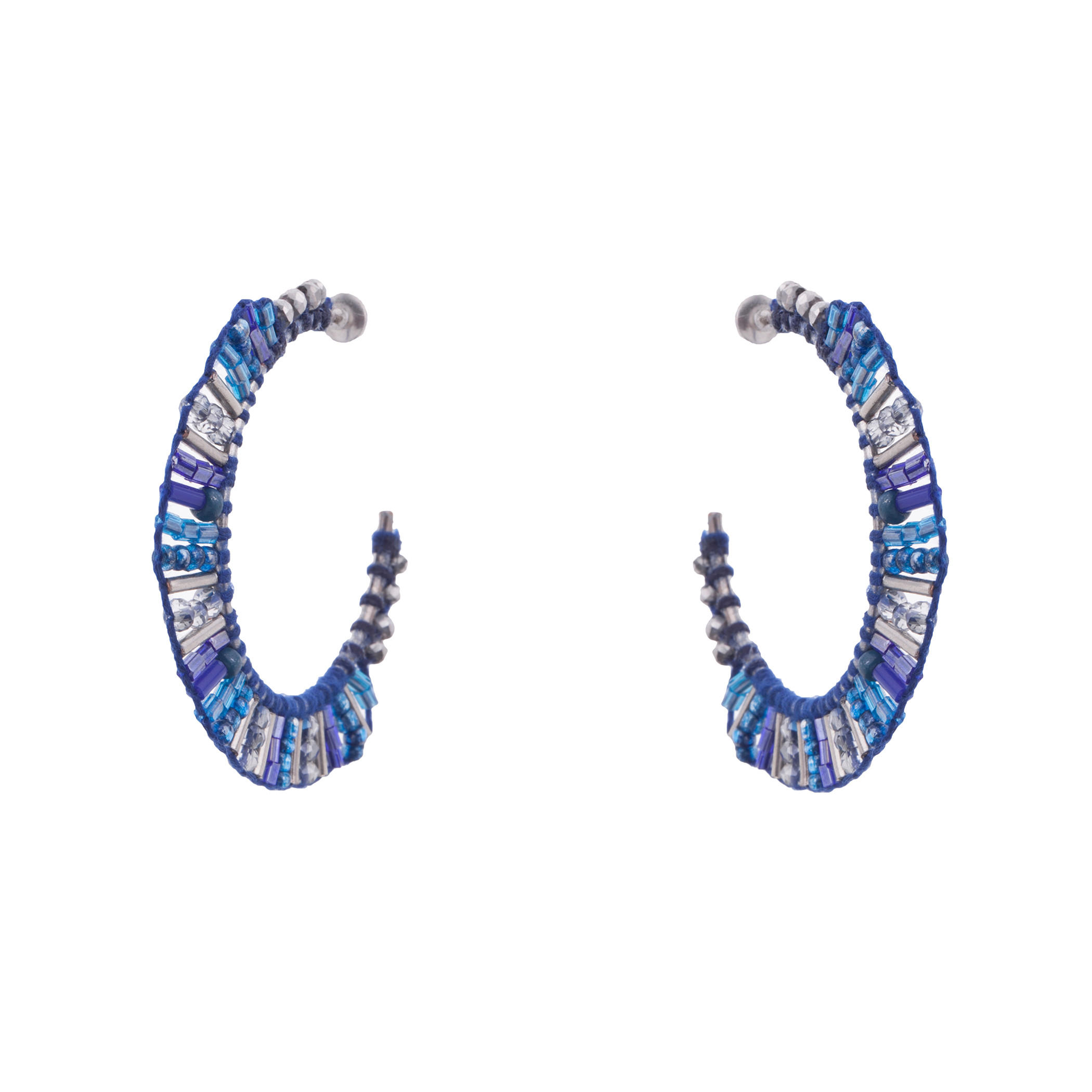 Beaded Hoop Earrings-women-watchesandjewellery-jewellery-earrings-image-1