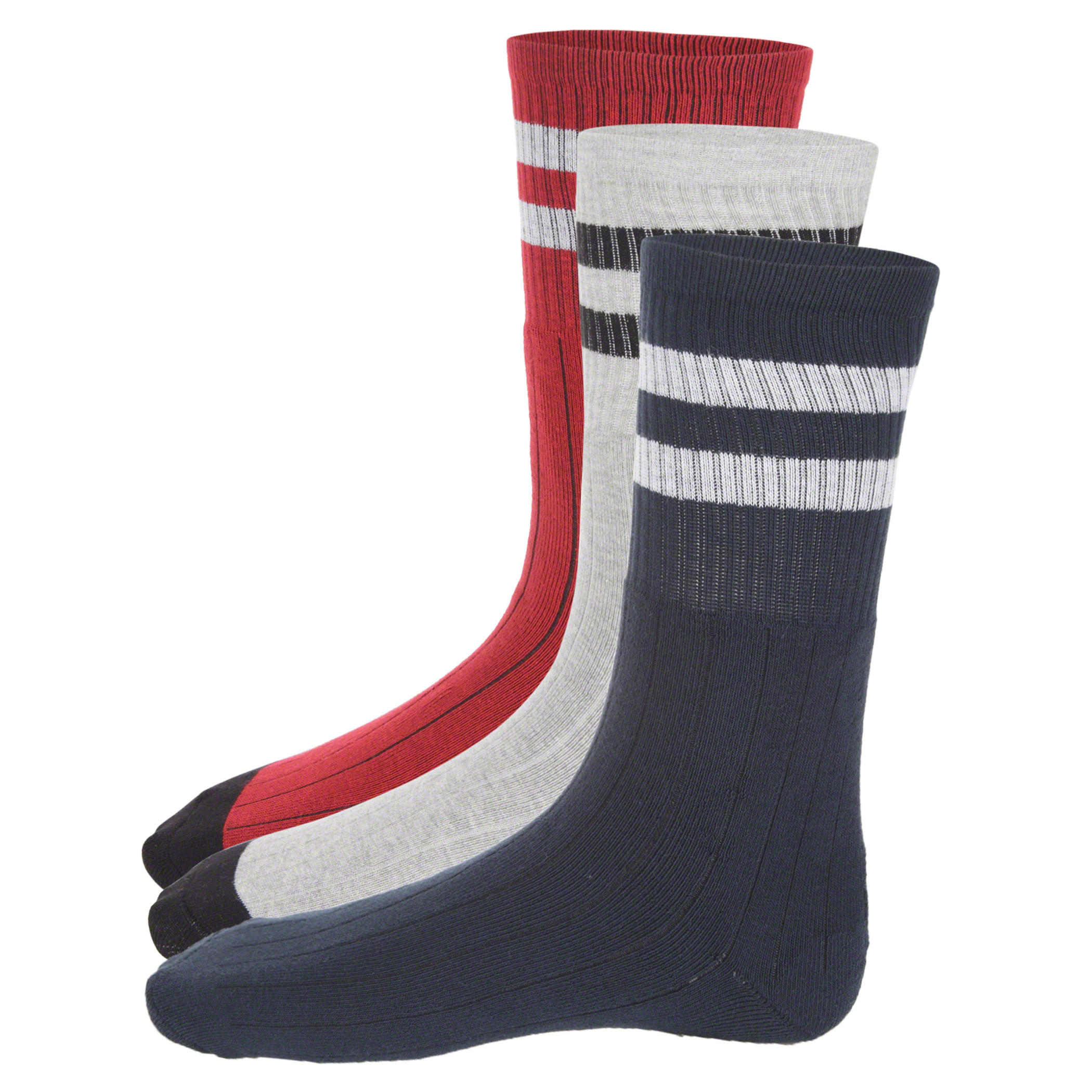 Ribbed Crew Socks - Set of 3-men-socks-image-1