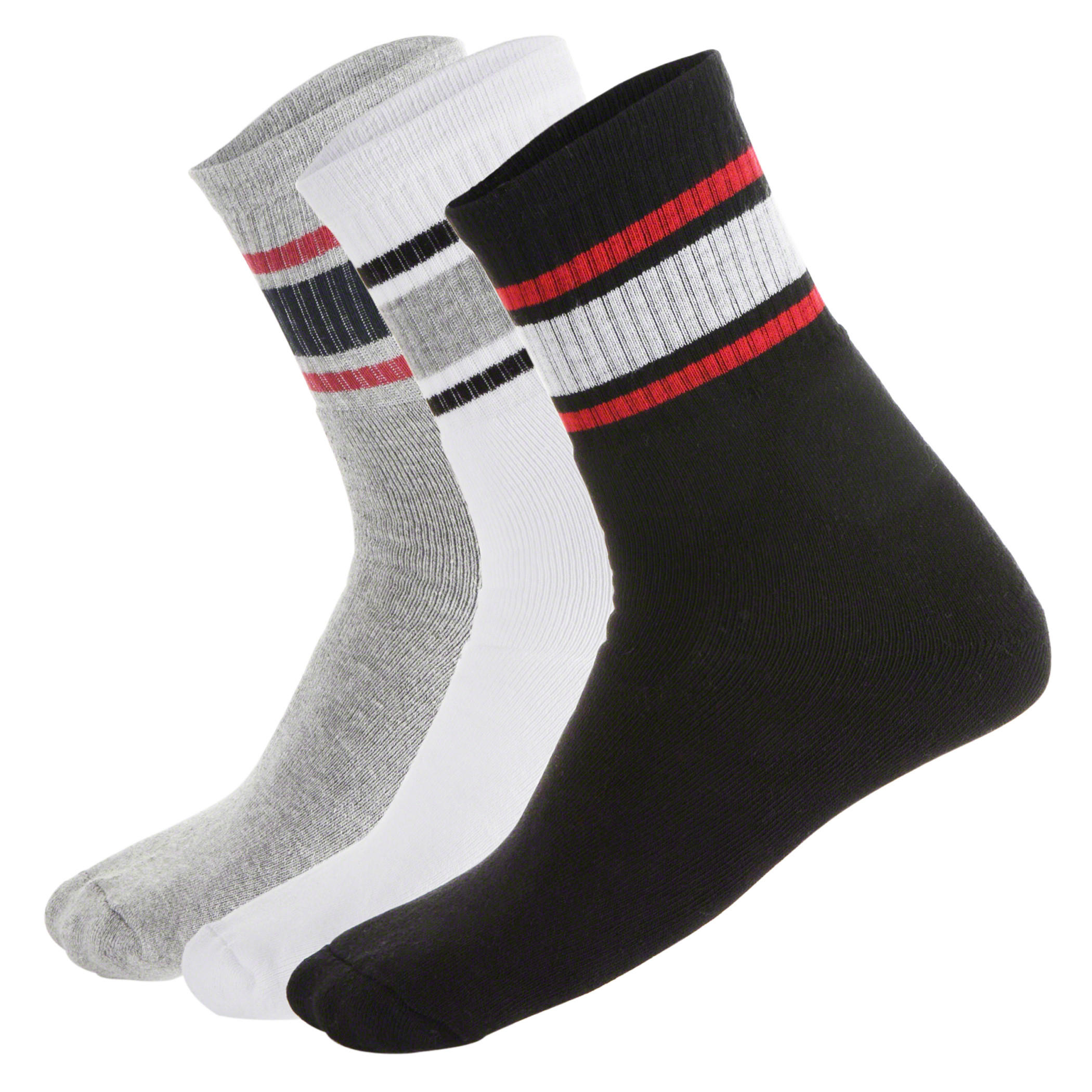 Striped Crew Socks - Pack of 3-men-socks-image-1