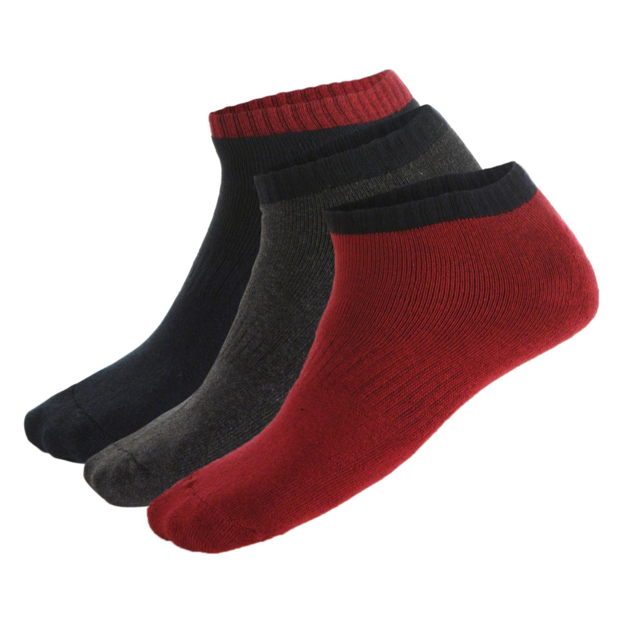 Dual-tone Ankle Socks - Pack of 3-men-socks-image-1