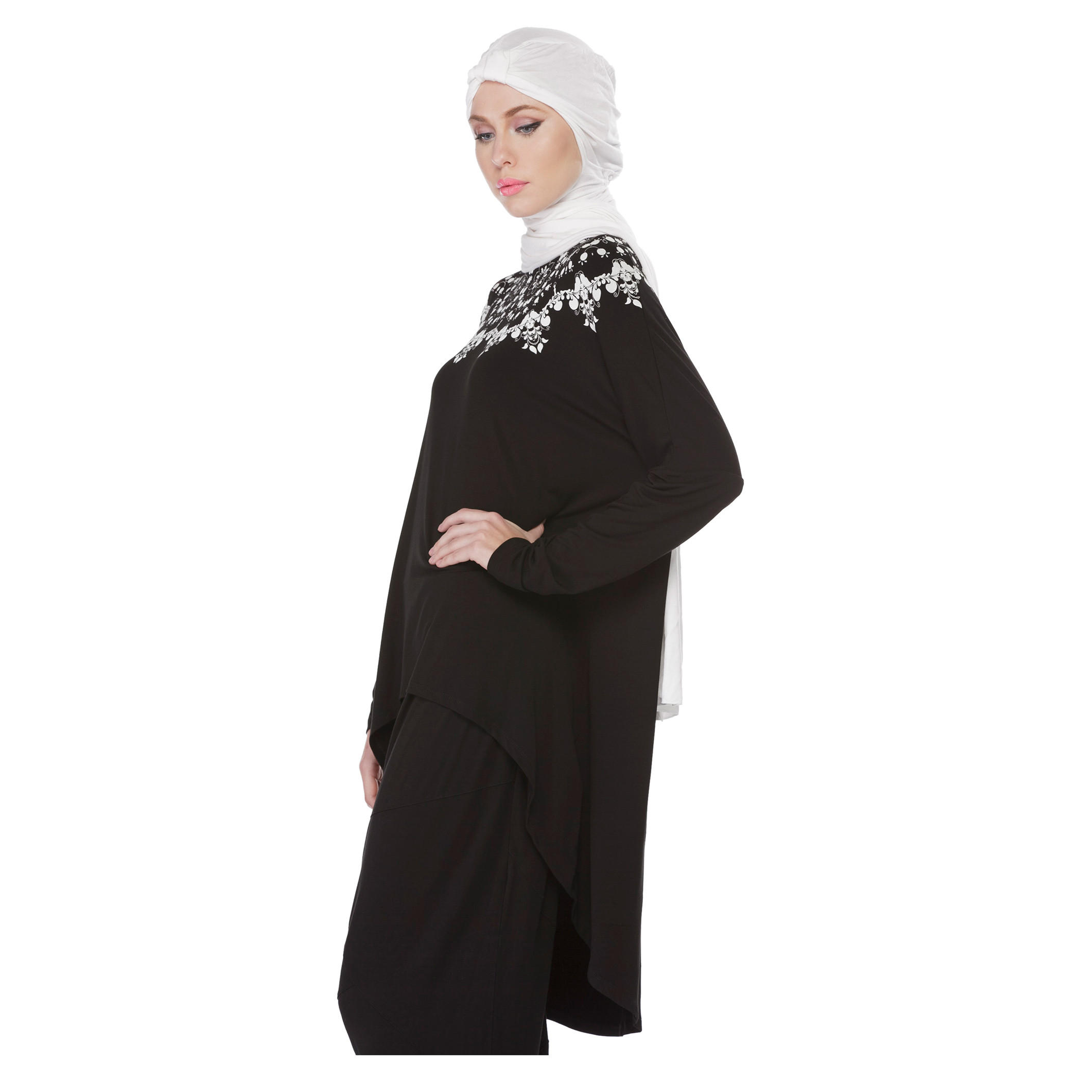 Dual-tone Poncho Top-women-clothing-shirtsandblouses-blouses-image-3