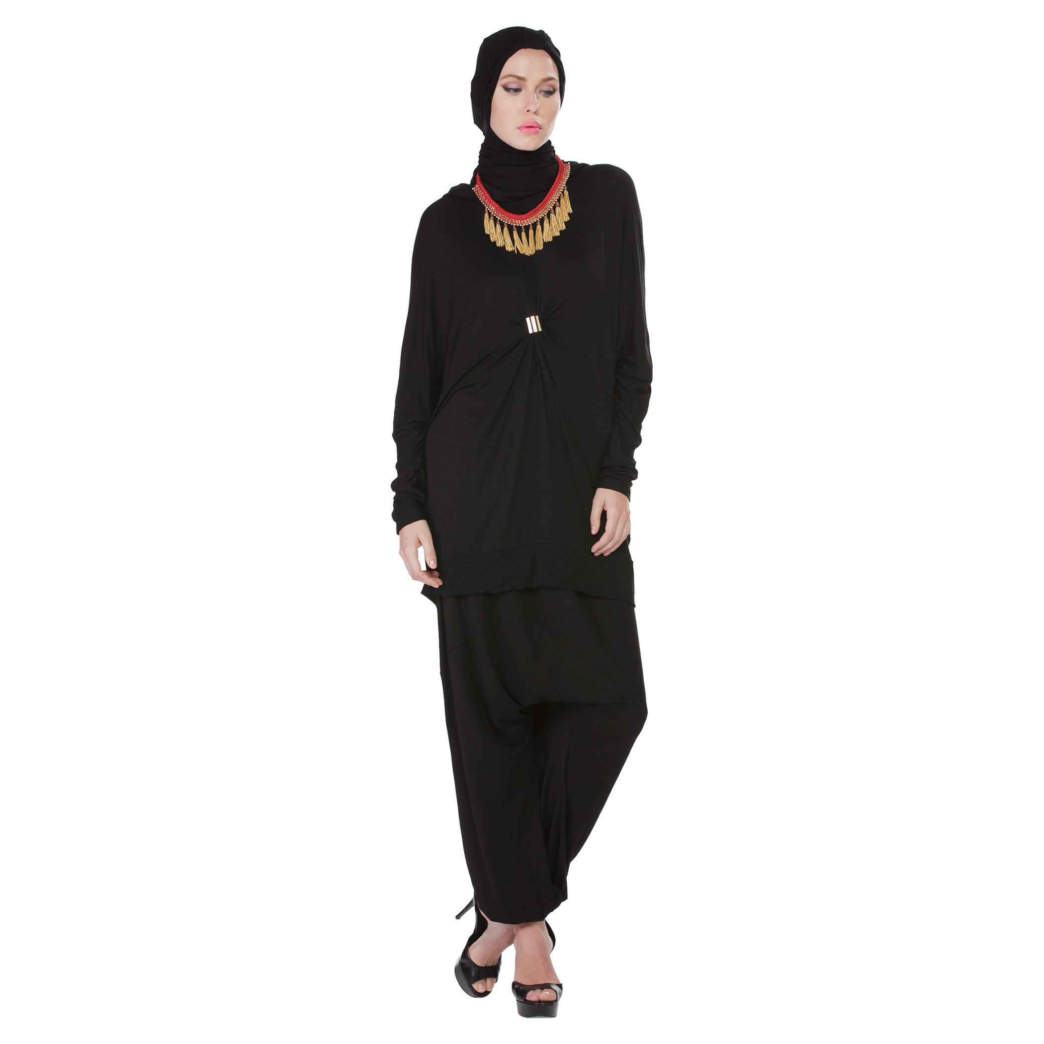 Solid Colour Poncho Top-women-clothing-shirtsandblouses-blouses-image-1