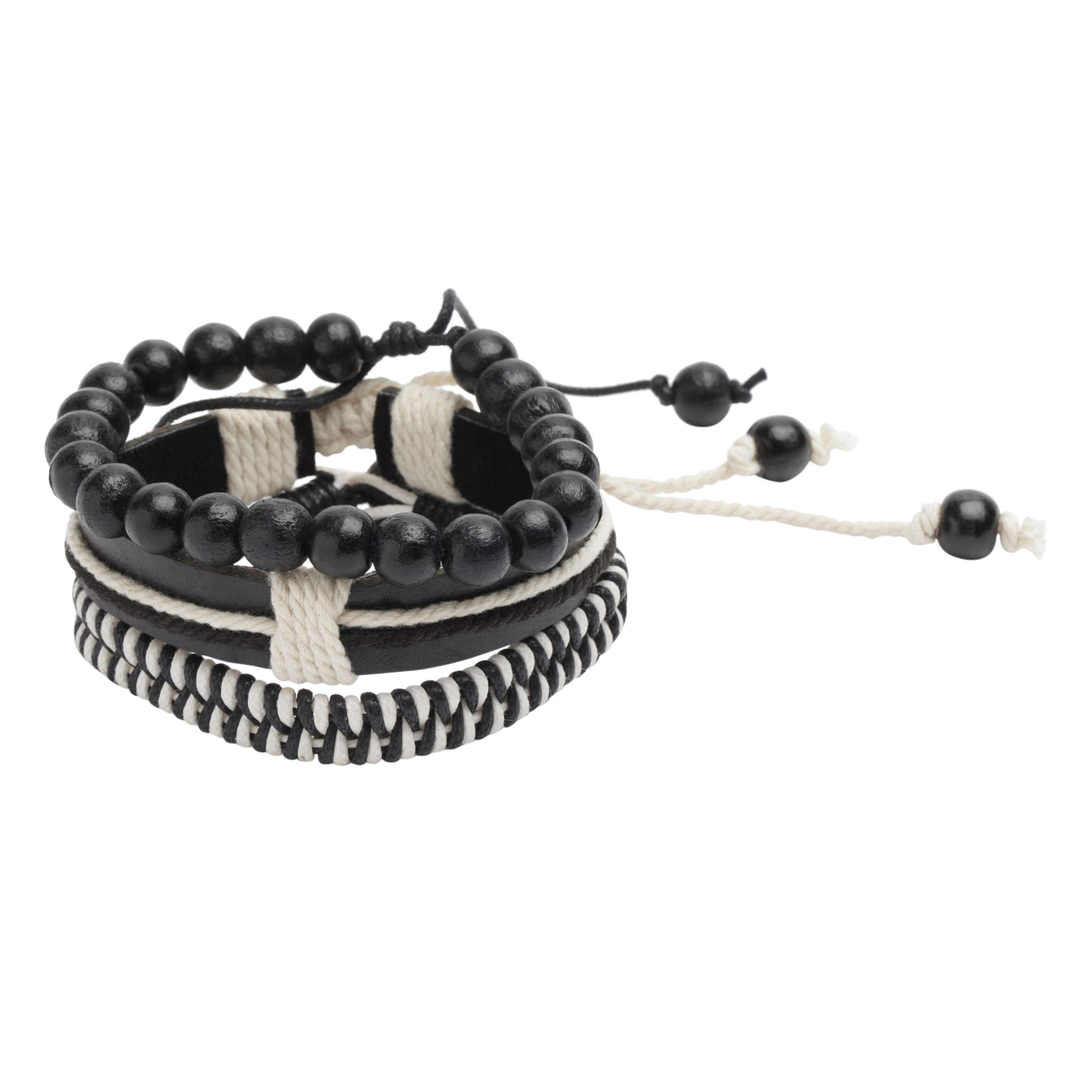 Cord and Bead Bracelet - Set of 3-men-watchesandjewellery-bracelets-image-1