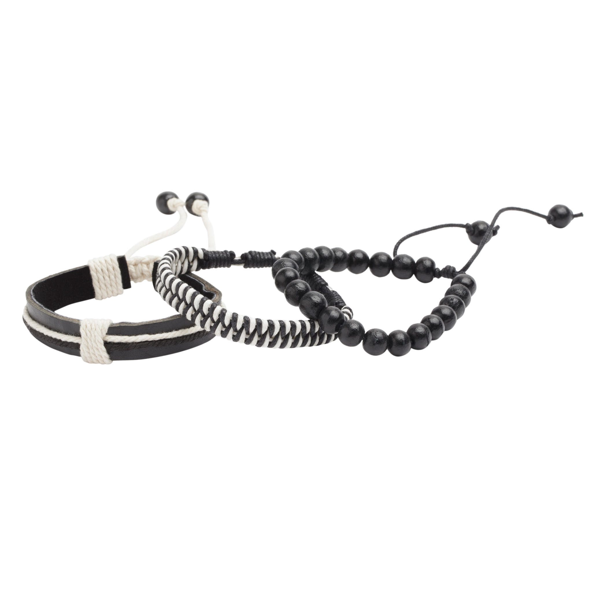Cord and Bead Bracelet - Set of 3-men-watchesandjewellery-bracelets-image-2