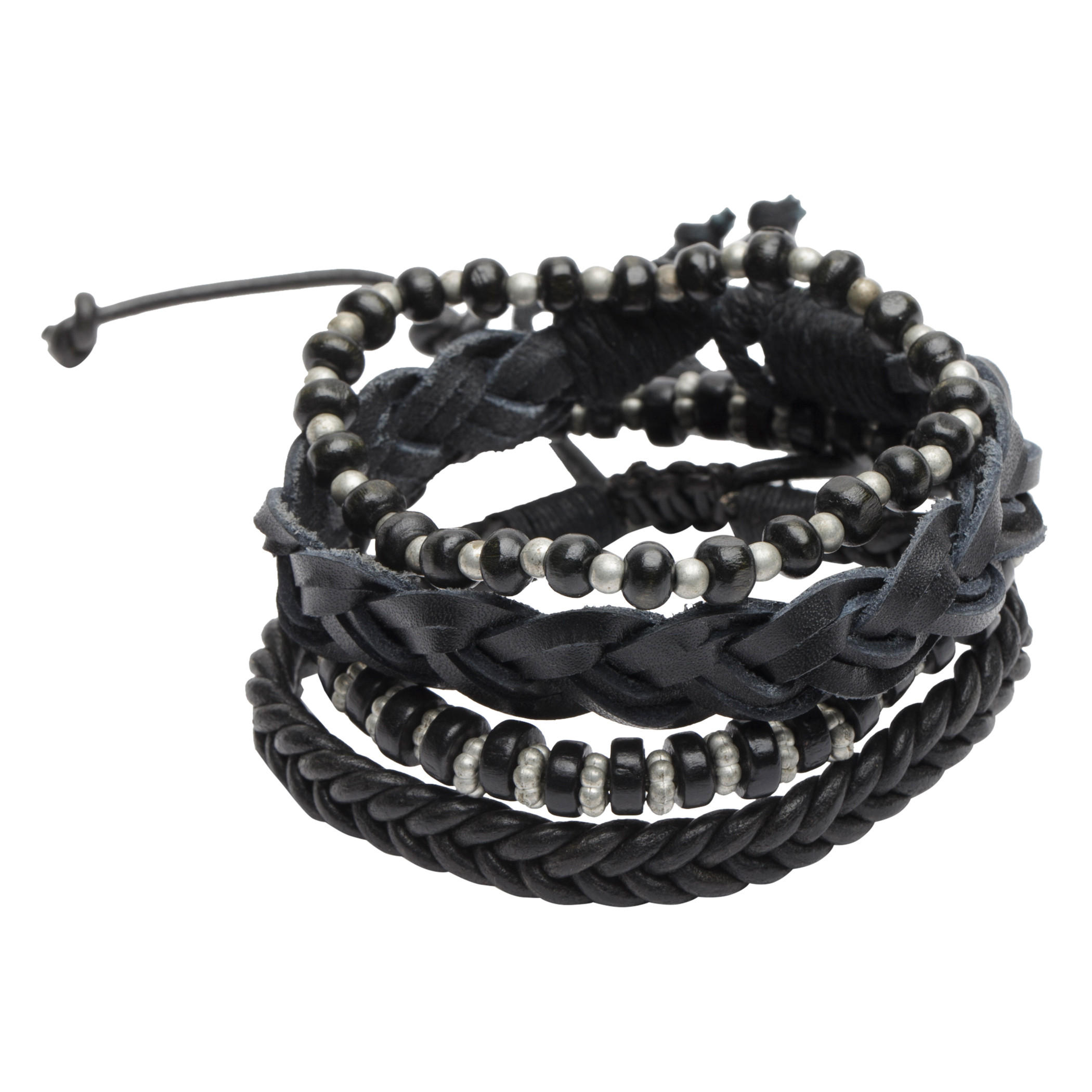 Cord and Bead Bracelet - Set of 4-men-watchesandjewellery-bracelets-image-1