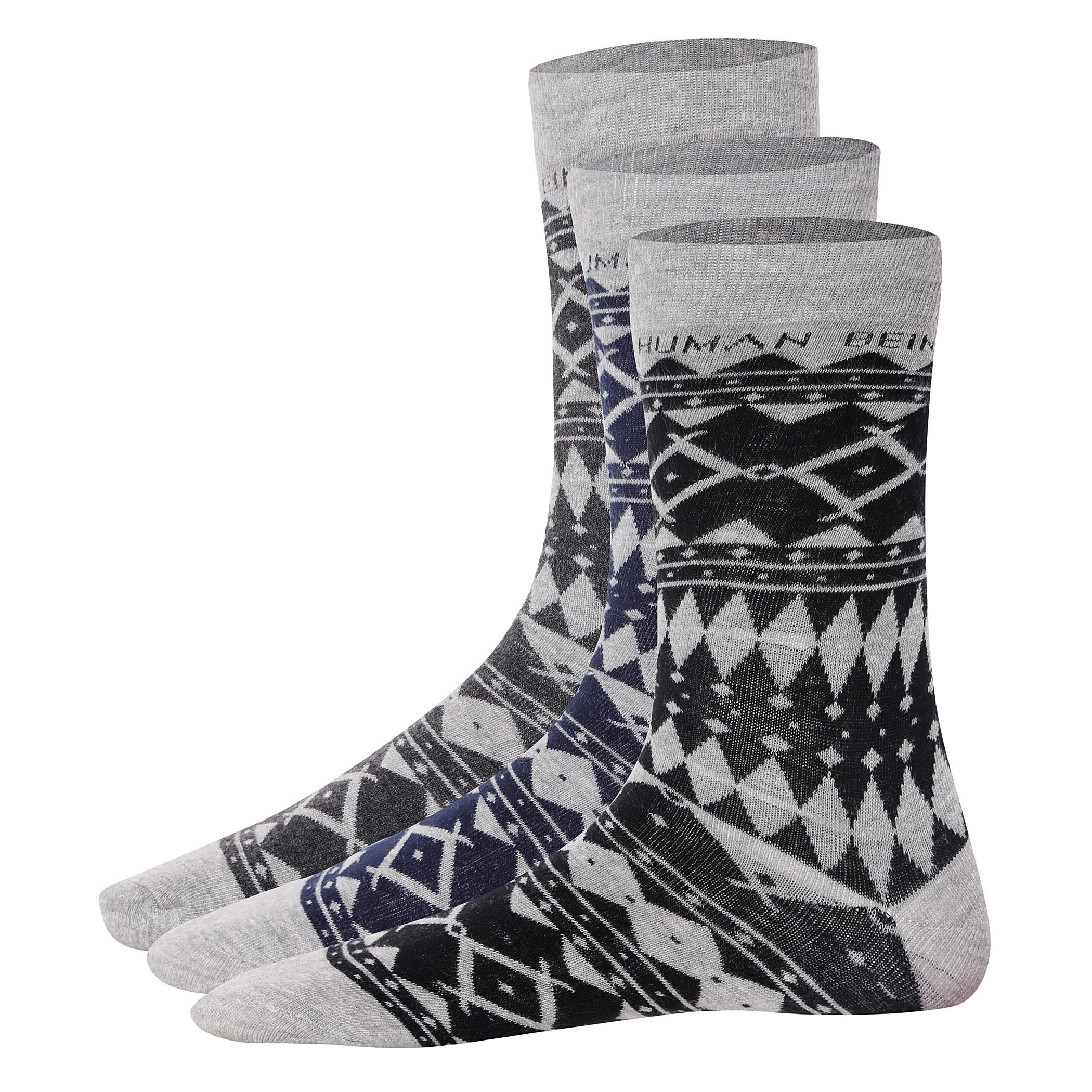 Being Human Textured Socks - Set of 3-men-socks-image-1