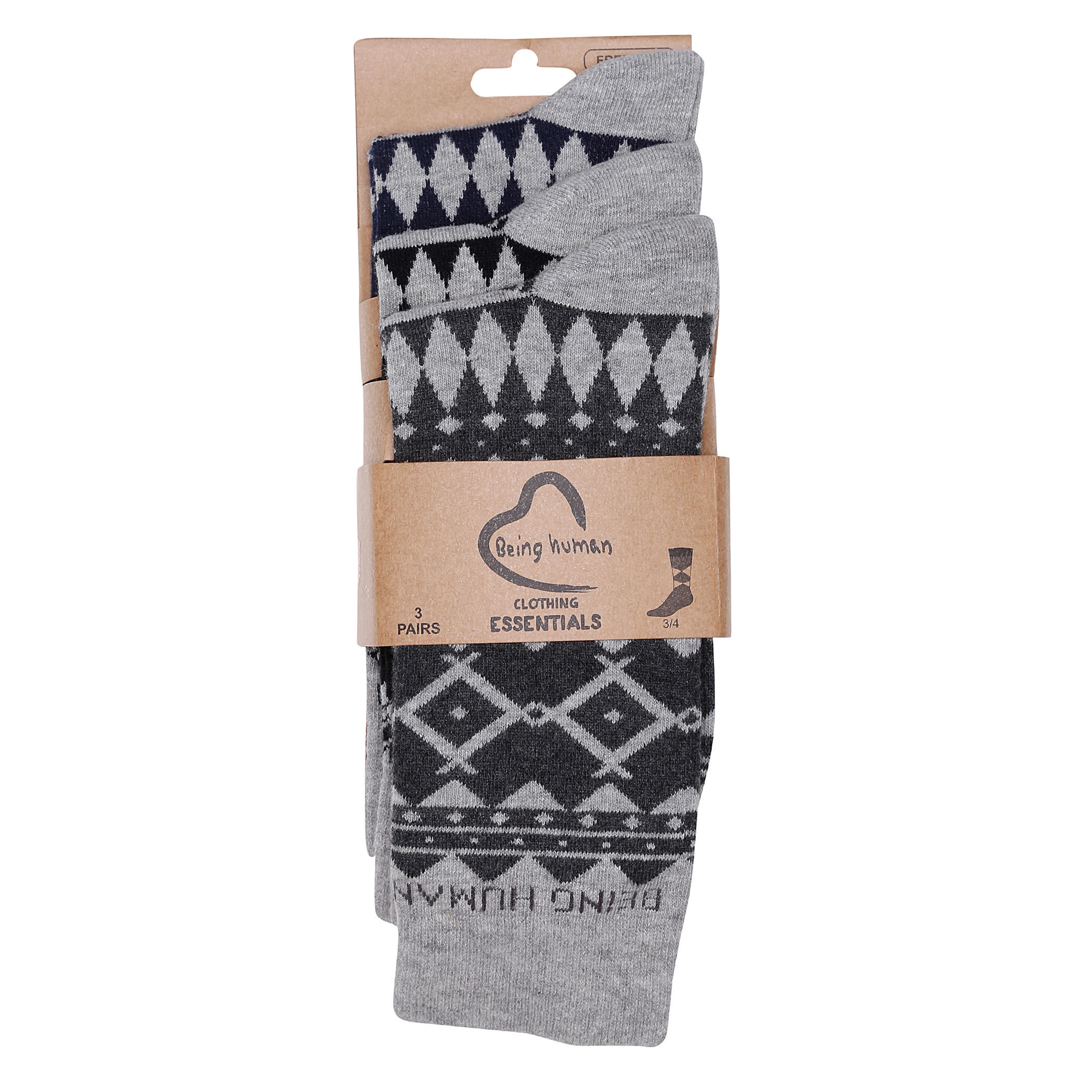 Being Human Textured Socks - Set of 3-men-socks-image-2