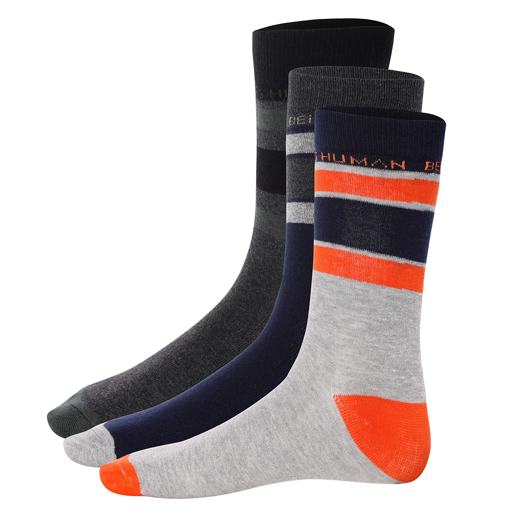 Being Human Striped Socks - Set of 3-men-socks-image-2