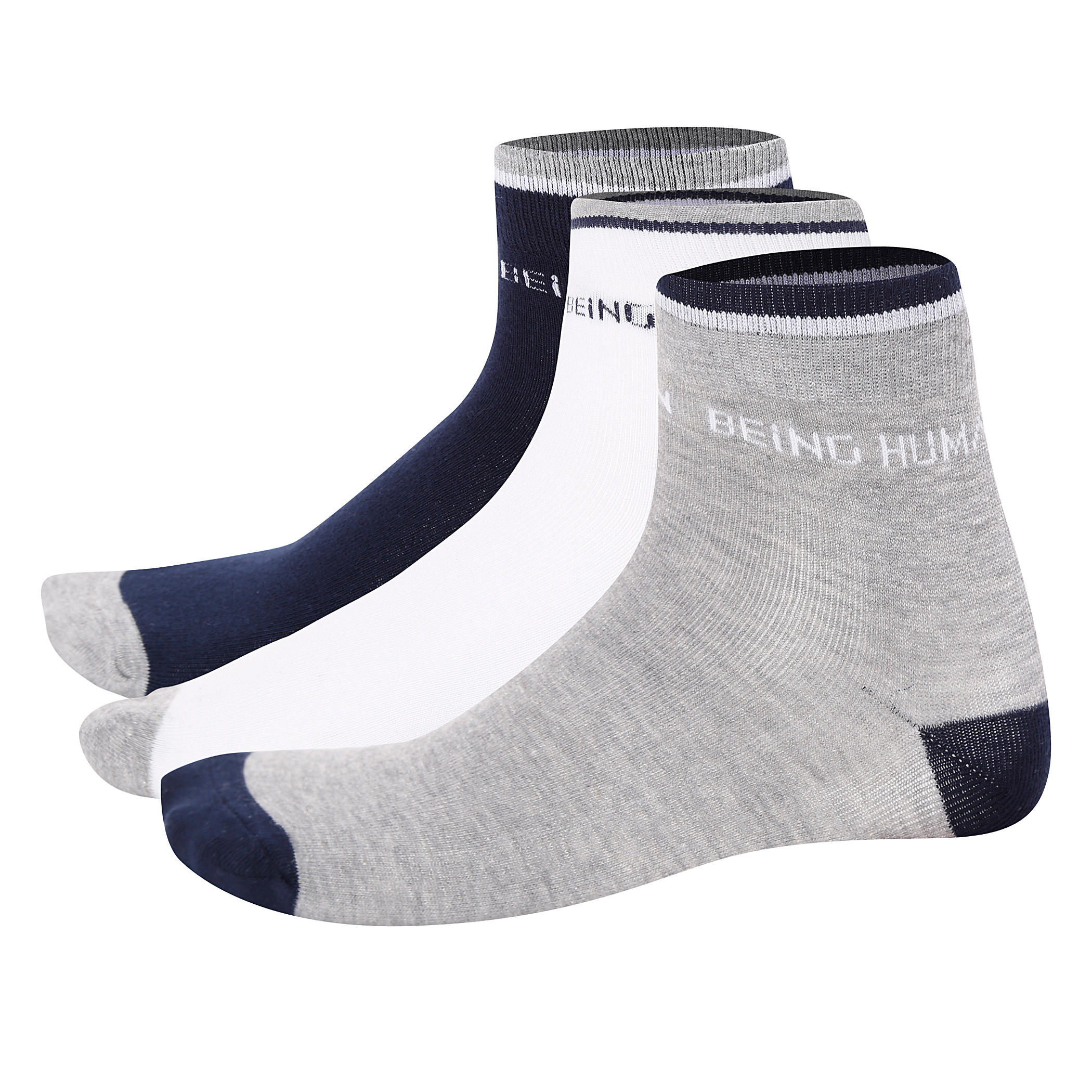 Being Human Textured Socks - Set of 3-men-socks-image-1