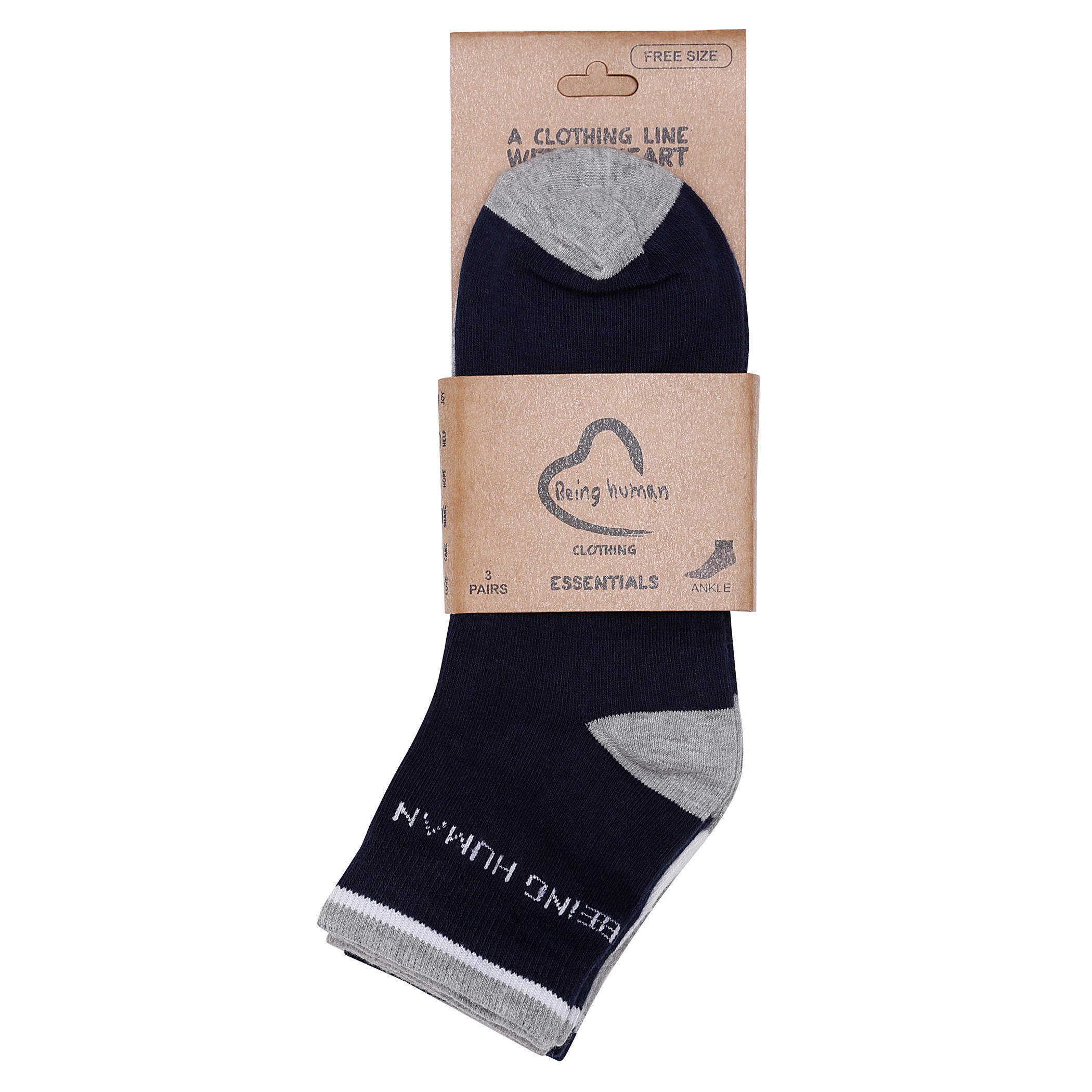 Being Human Textured Socks - Set of 3-men-socks-image-2