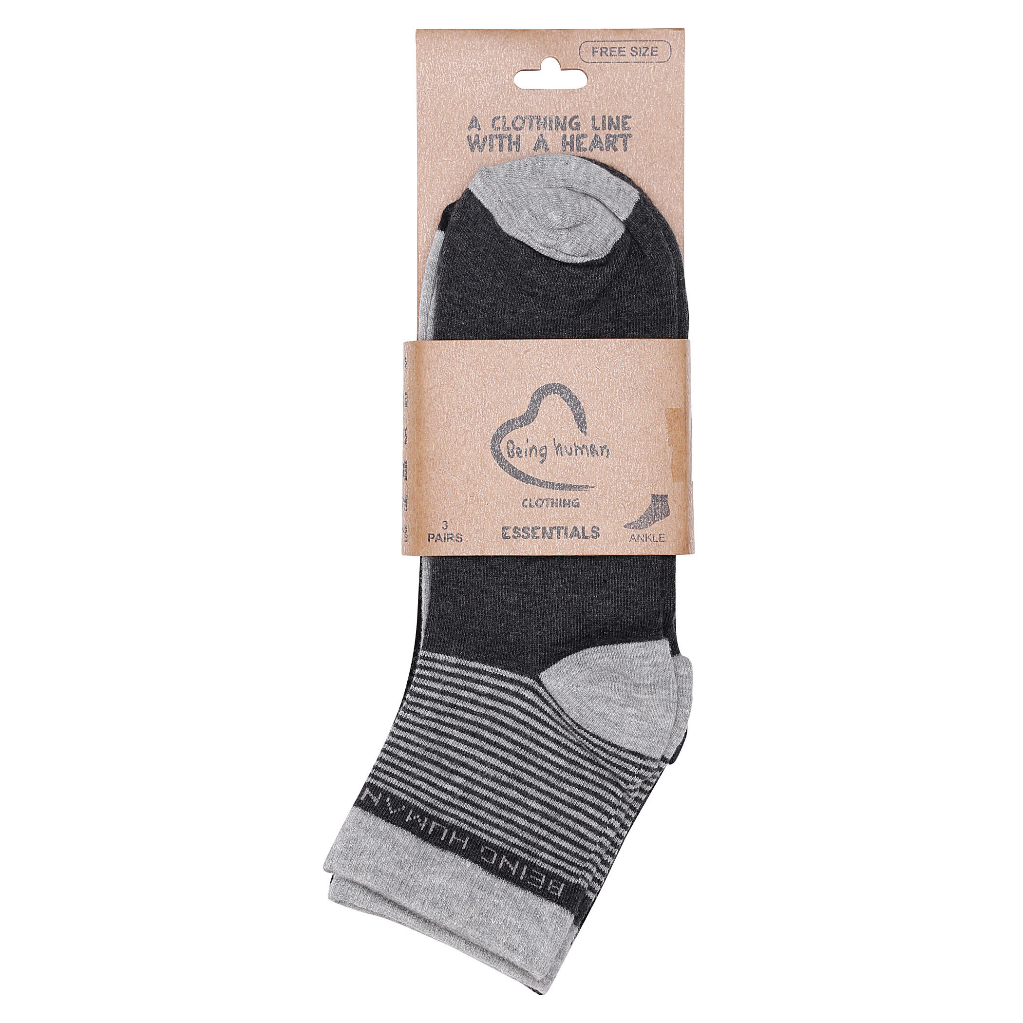 Being Human Striped Socks - Set of 3-men-socks-image-2