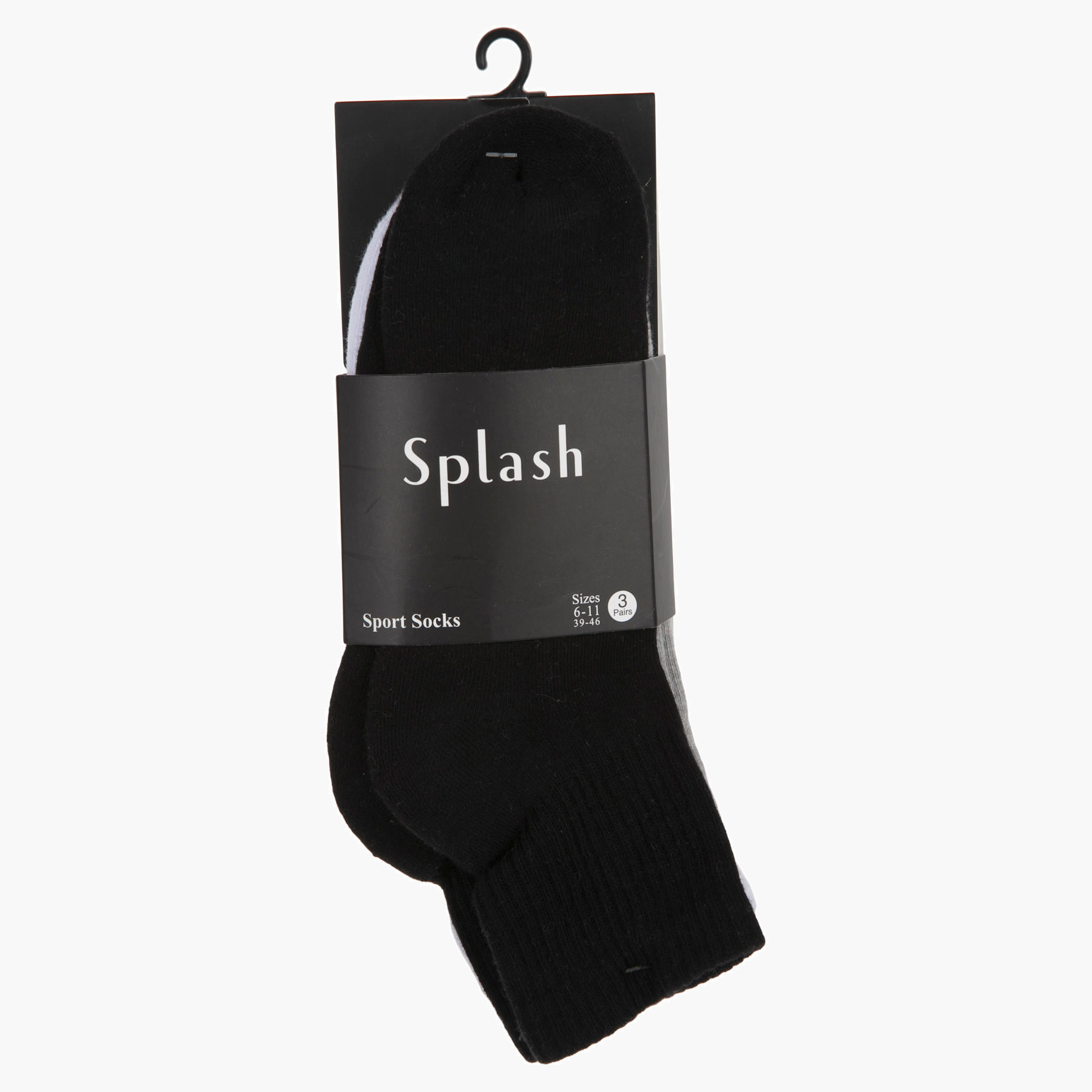 Solid Colour Mid Rise Socks - Set of 3-men-socks-image-1