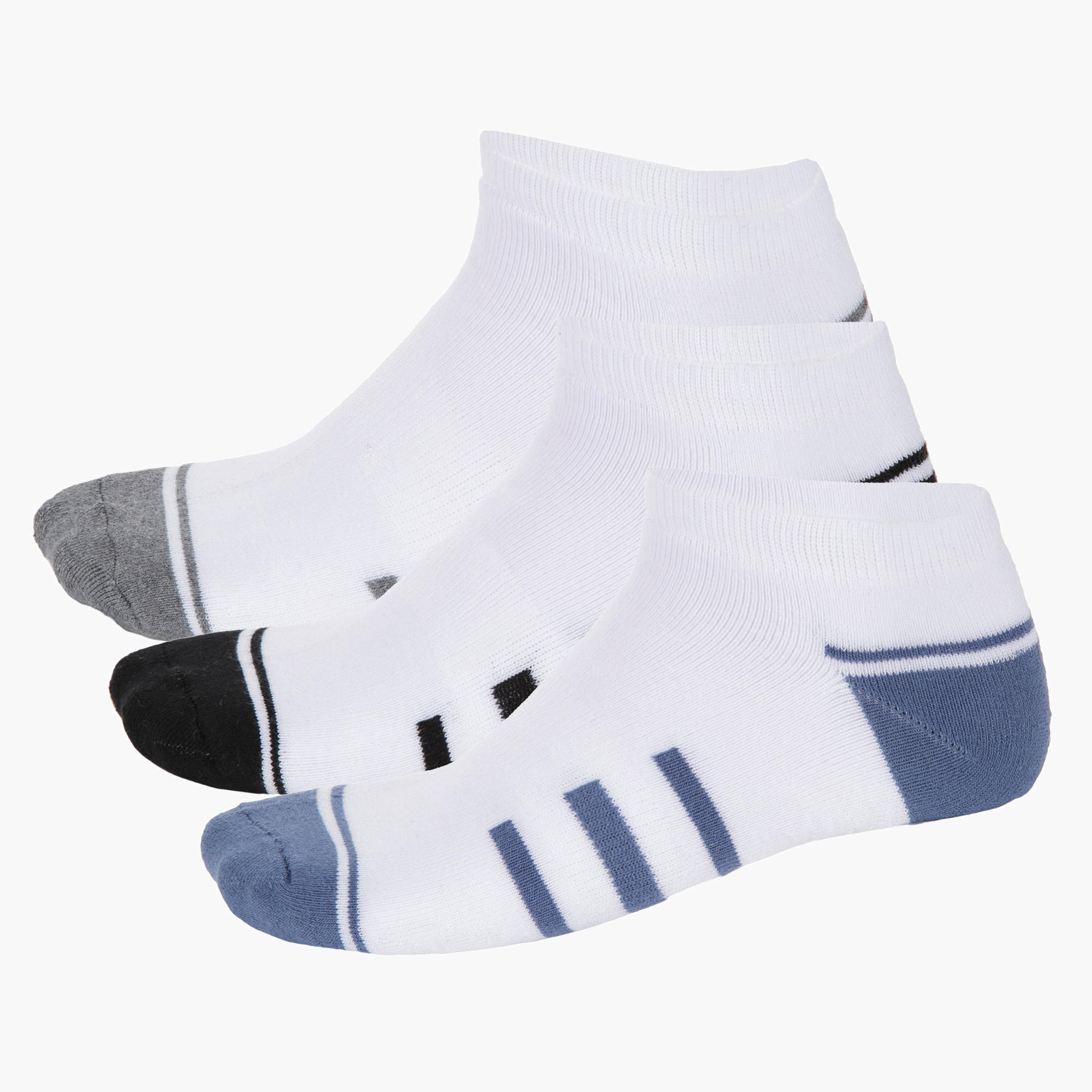 Dual Tone Ankle-length Socks - Set of 3-men-socks-image-1