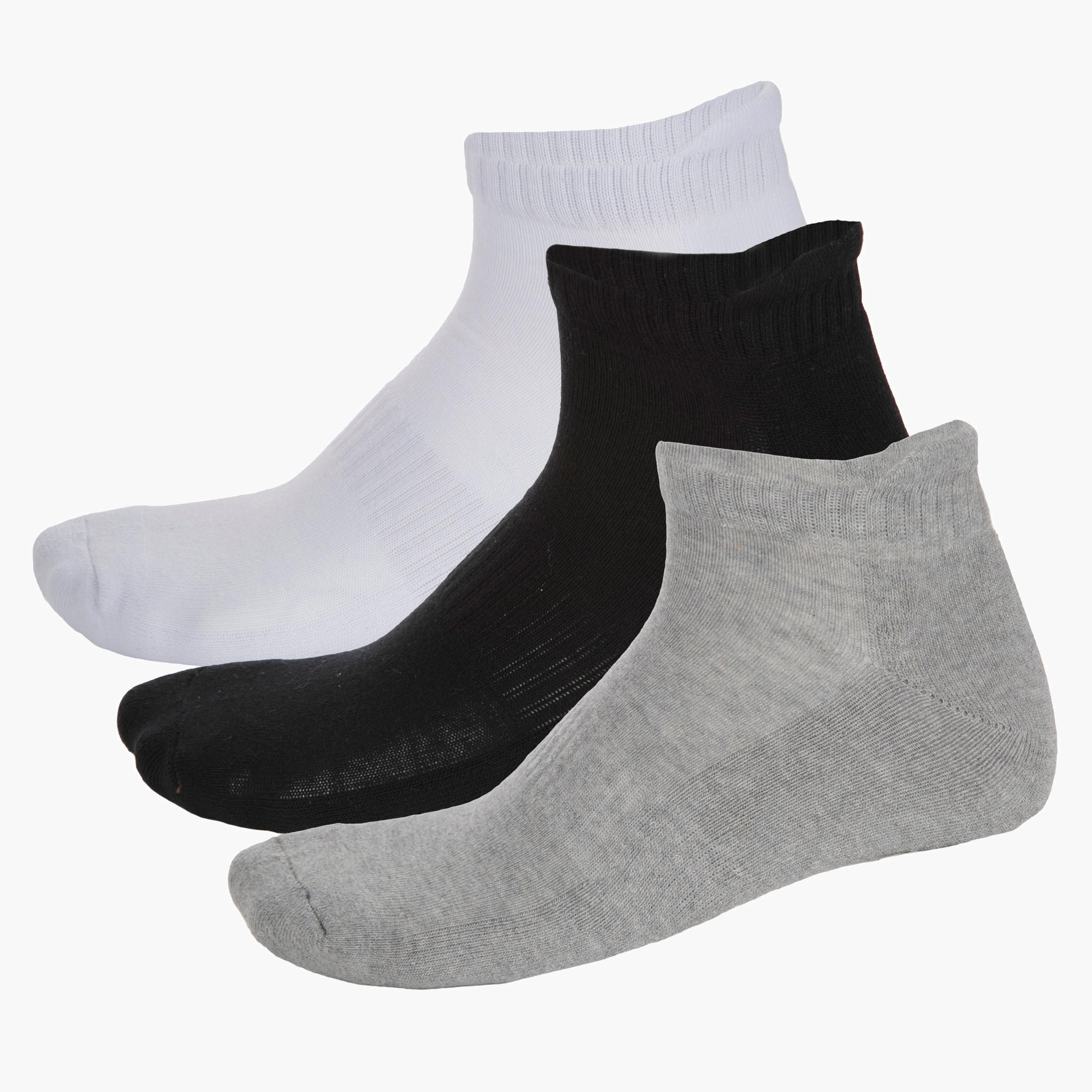 Solid Colour Mid Rise Socks - Set of 3-men-socks-image-1