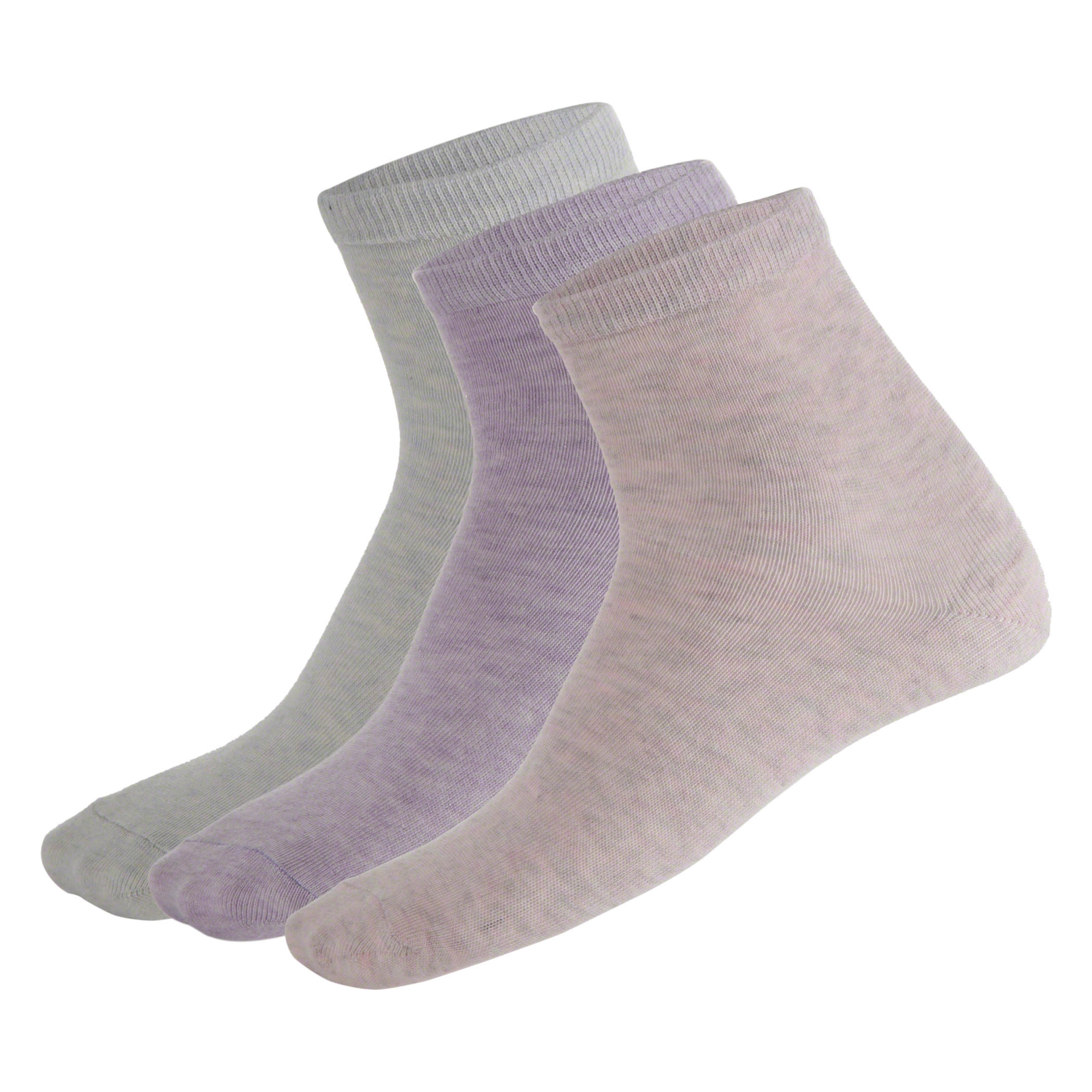 Solid Colour Ankle Length Socks - Pack of 3-women-socksandstockings-image-1