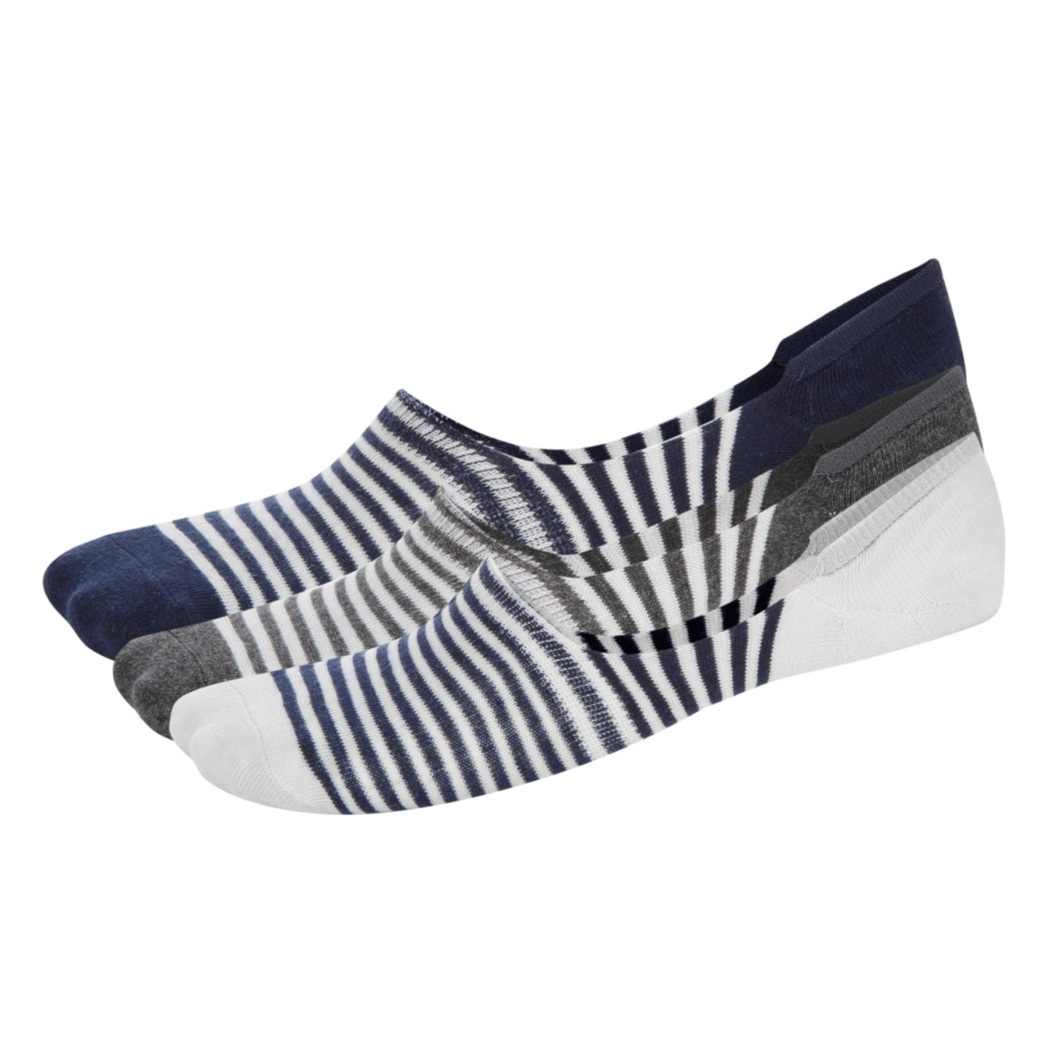 Being Human Striped Invisible Socks - Set of 3-men-socks-image-1