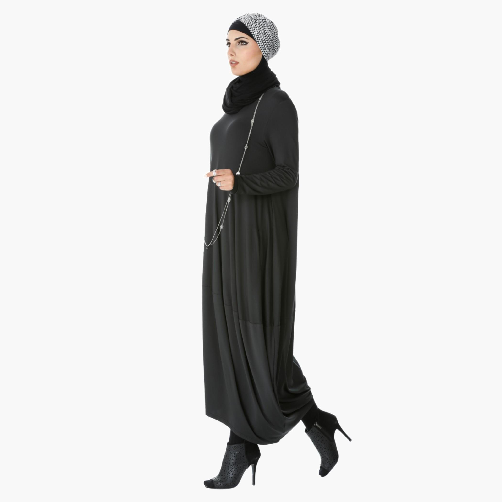 Maxi Dress with Side Pockets and Long Sleeves-women-clothing-dresses-image-3