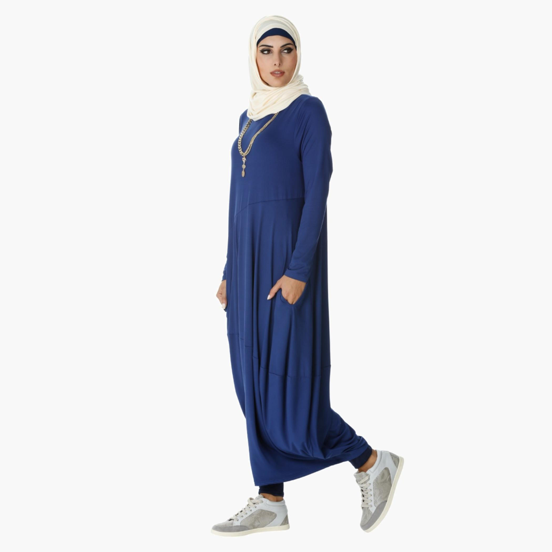 Maxi Dress with Side Pockets and Long Sleeves-women-clothing-dresses-image-2