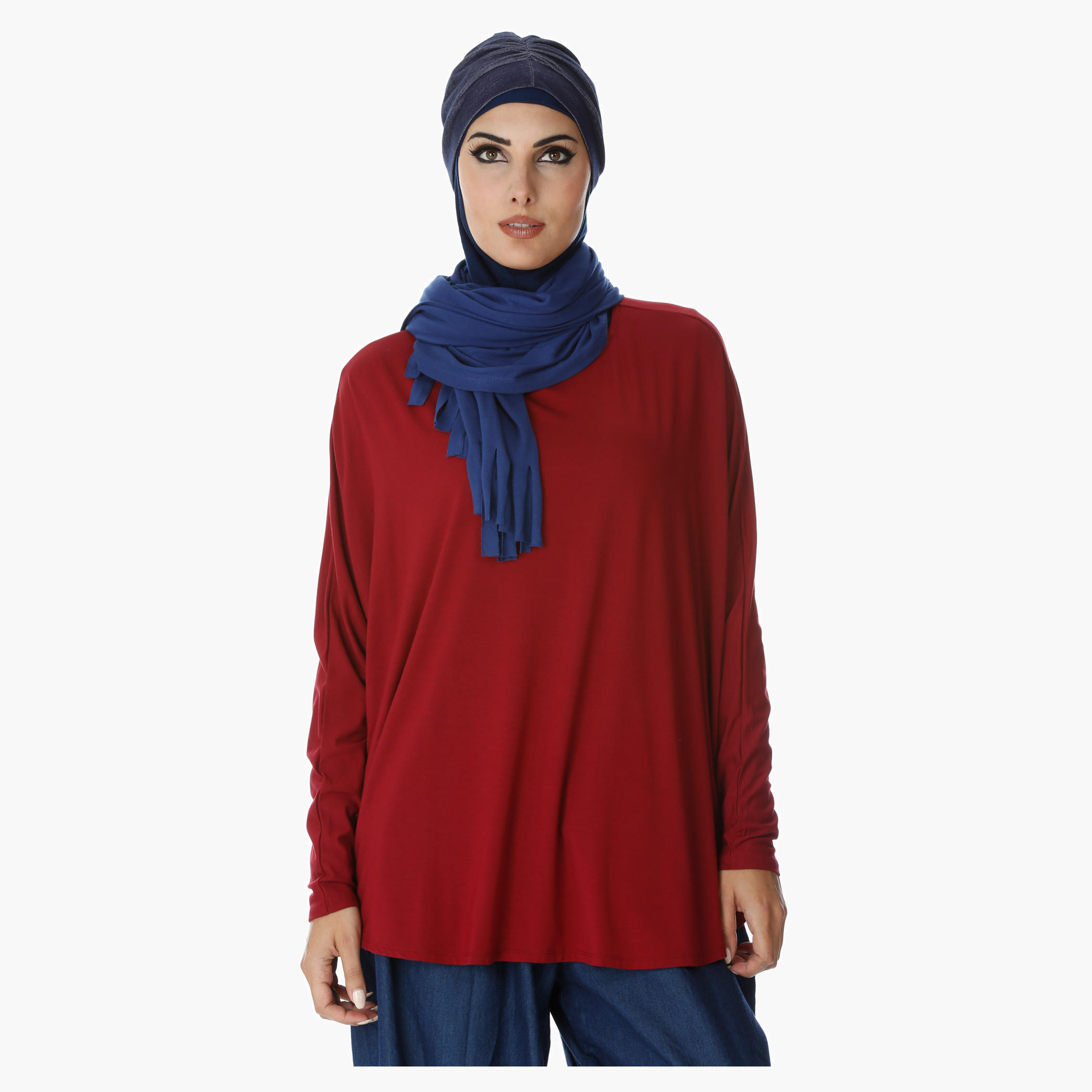 Plain Top with Dolman Sleeves in Regular Fit-women-clothing-shirtsandblouses-blouses-image-1