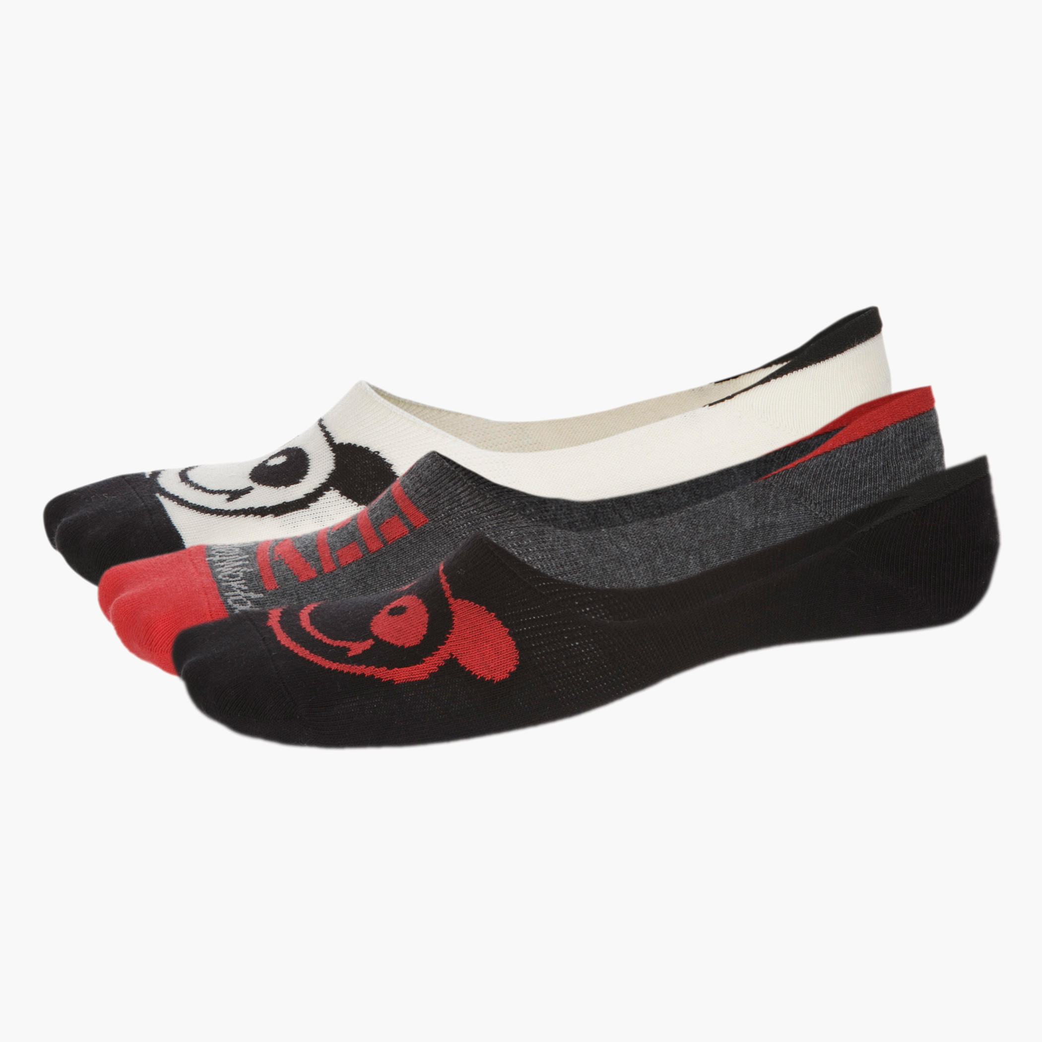 Smiley World No Show Socks - Set of 3-women-socksandstockings-image-1