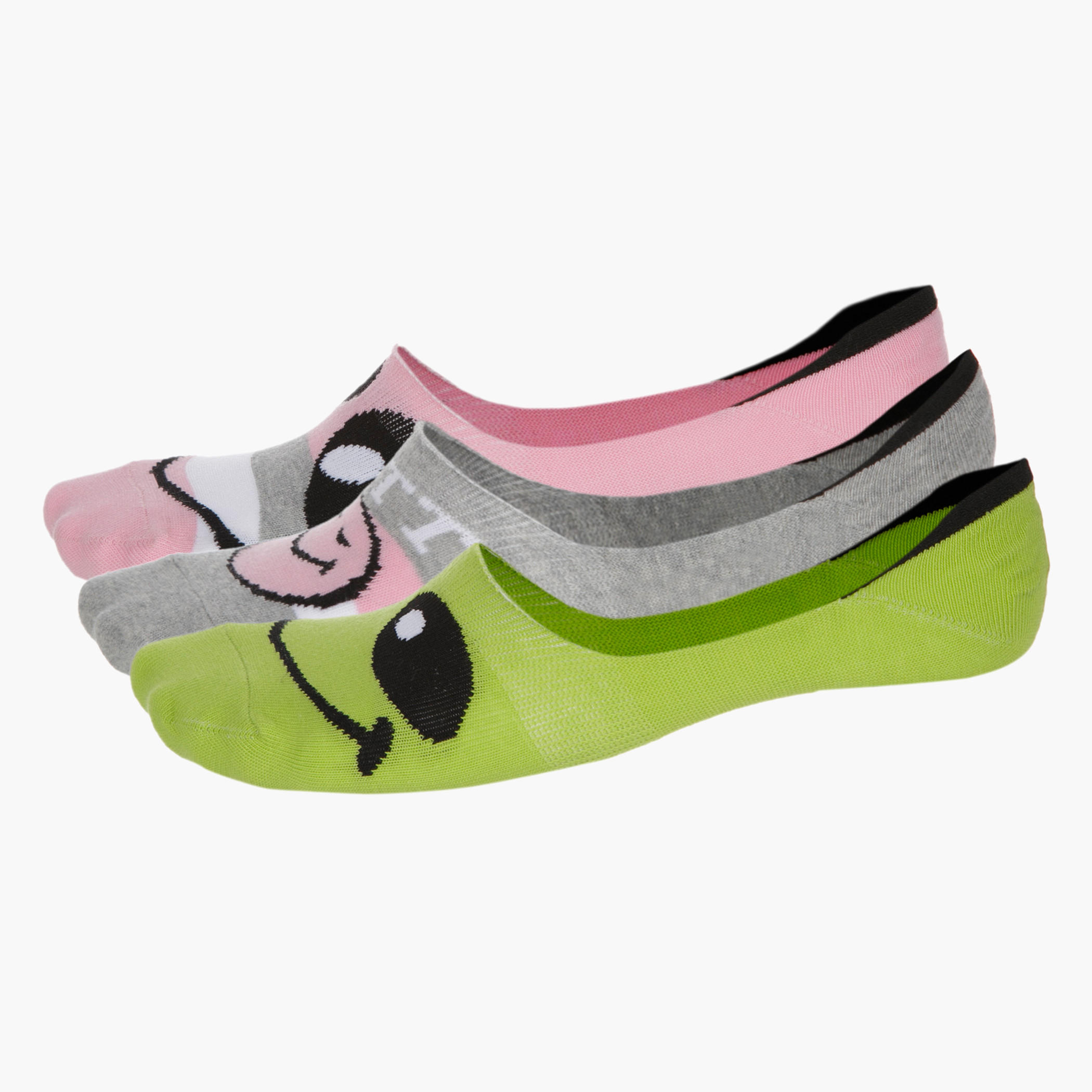 Smiley World No Show Socks - Set of 3-women-socksandstockings-image-1