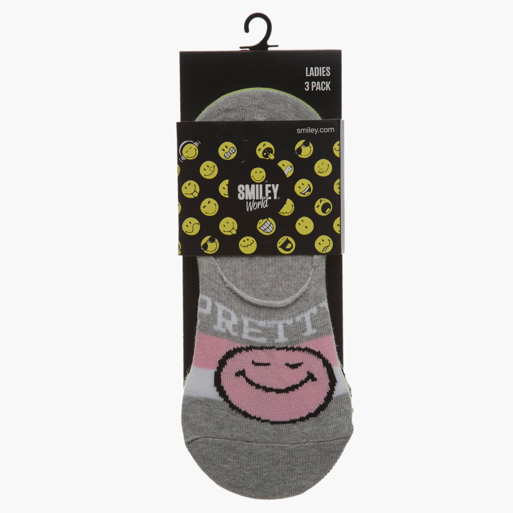 Smiley World No Show Socks - Set of 3-women-socksandstockings-image-2