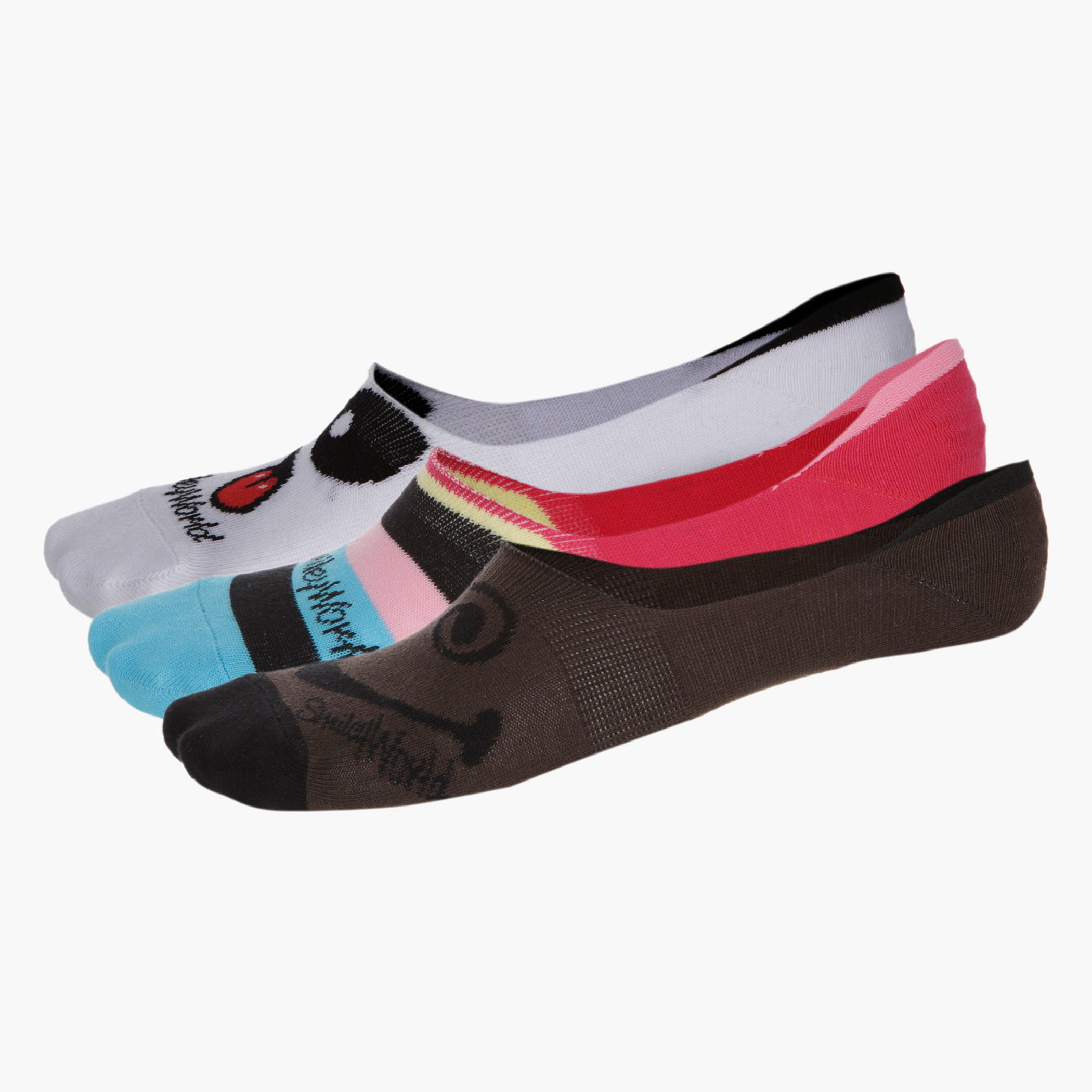 Smiley World No Show Socks - Set of 3-women-socksandstockings-image-1
