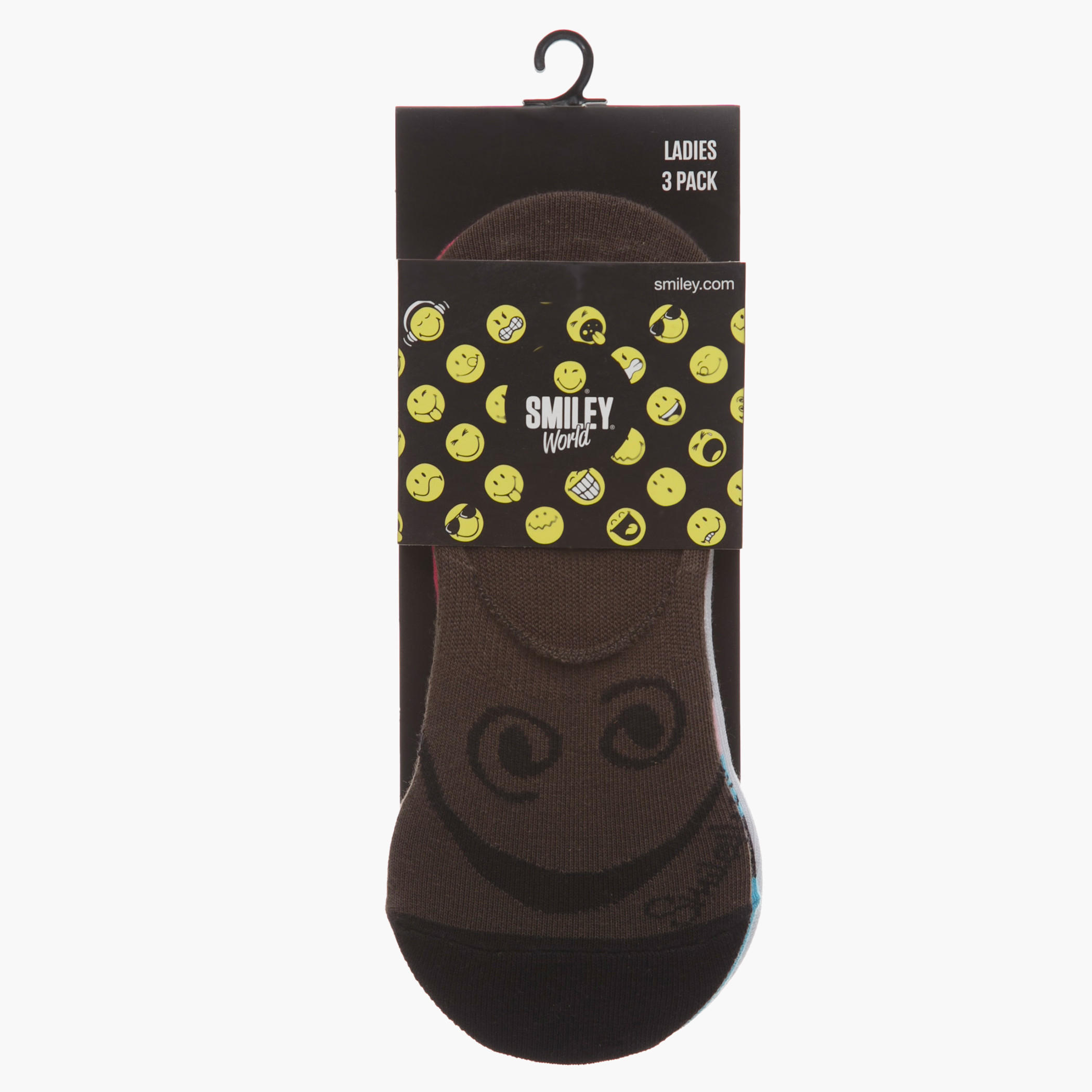 Smiley World No Show Socks - Set of 3-women-socksandstockings-image-2