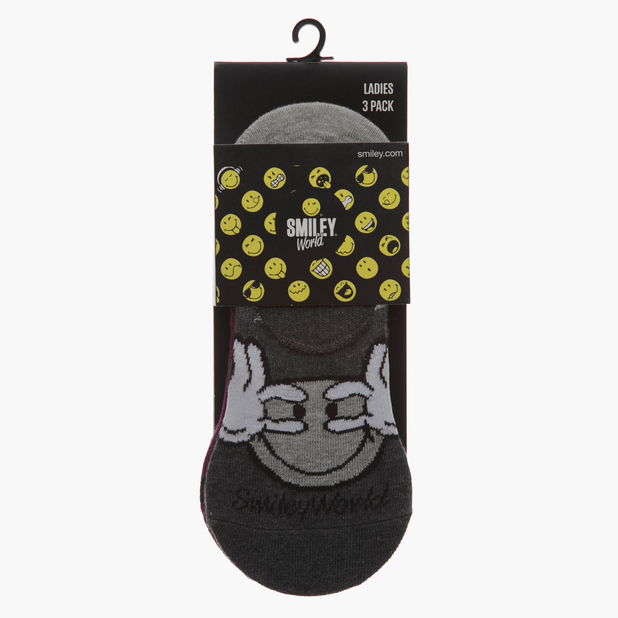 Smiley World No Show Socks - Set of 3-women-socksandstockings-image-2