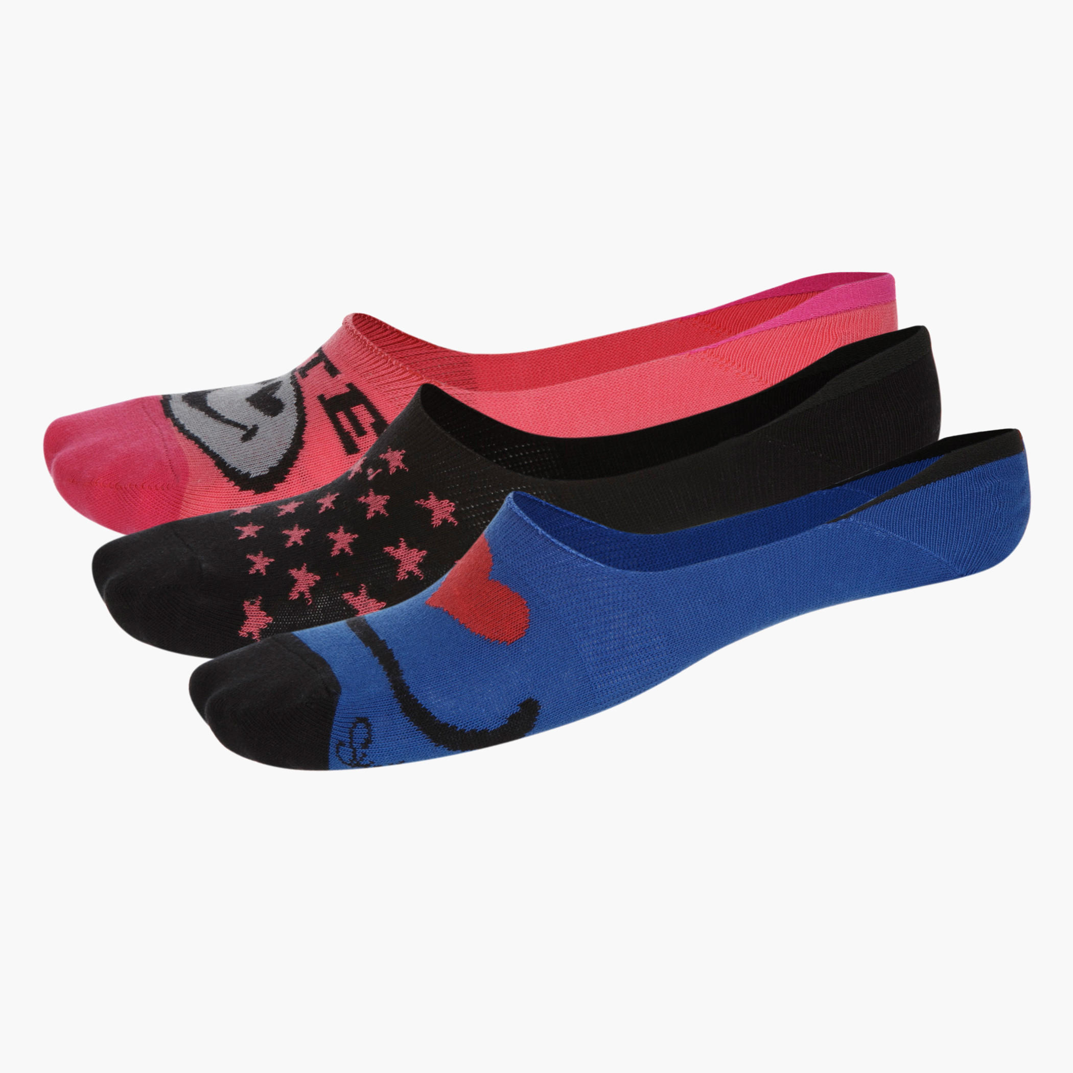 Smiley World No Show Socks - Set of 3-women-socksandstockings-image-1