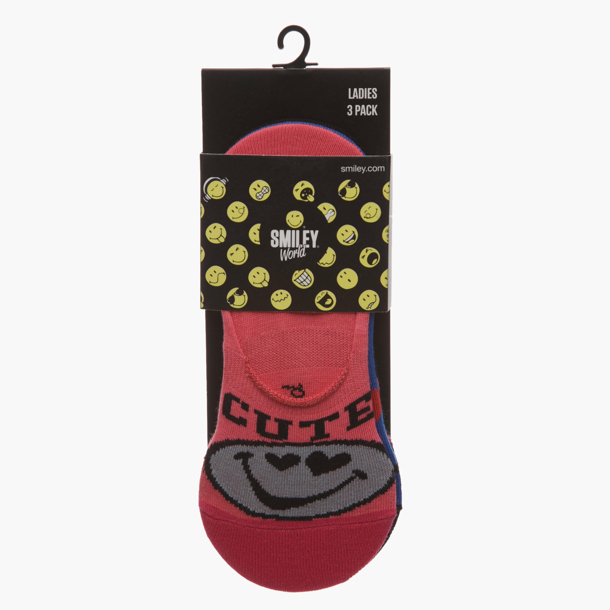 Smiley World No Show Socks - Set of 3-women-socksandstockings-image-2