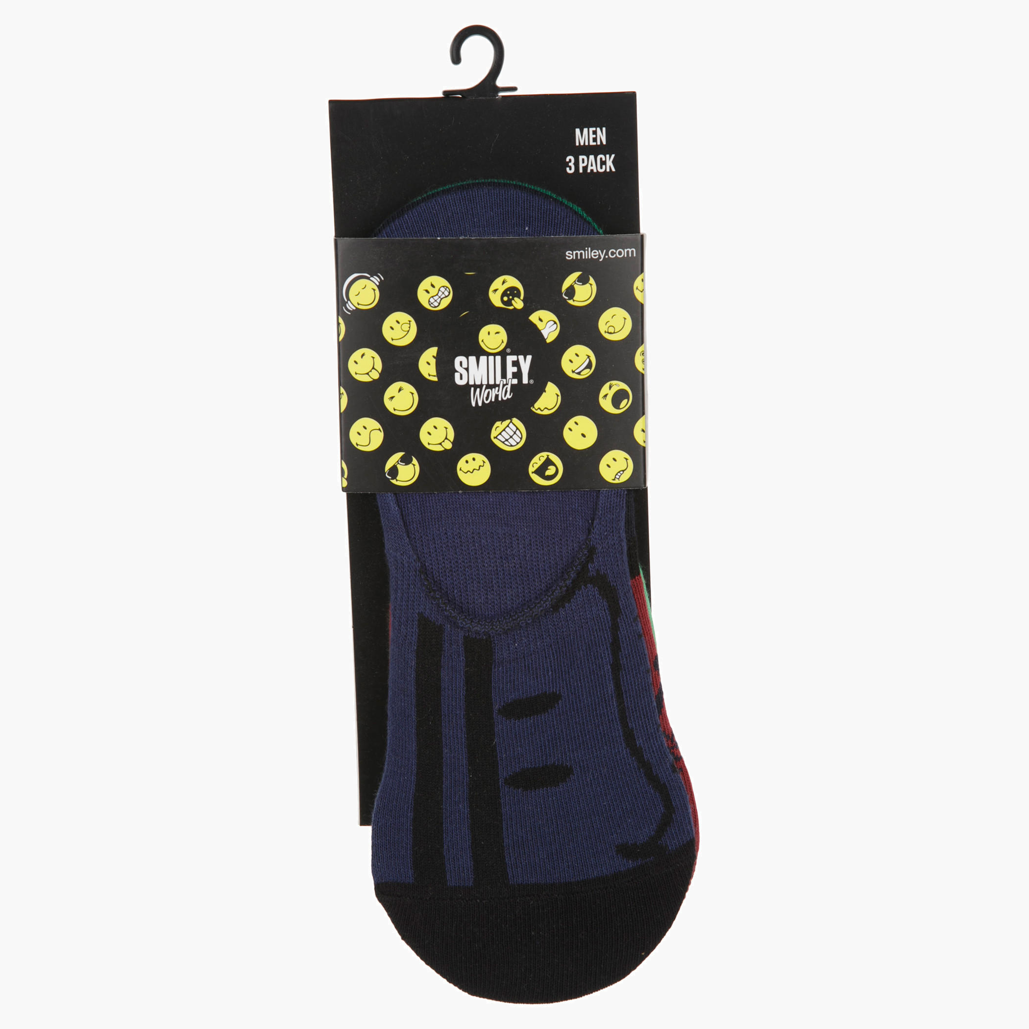 Smiley World Multicolour Ped Socks - Set of 3-men-socks-image-1