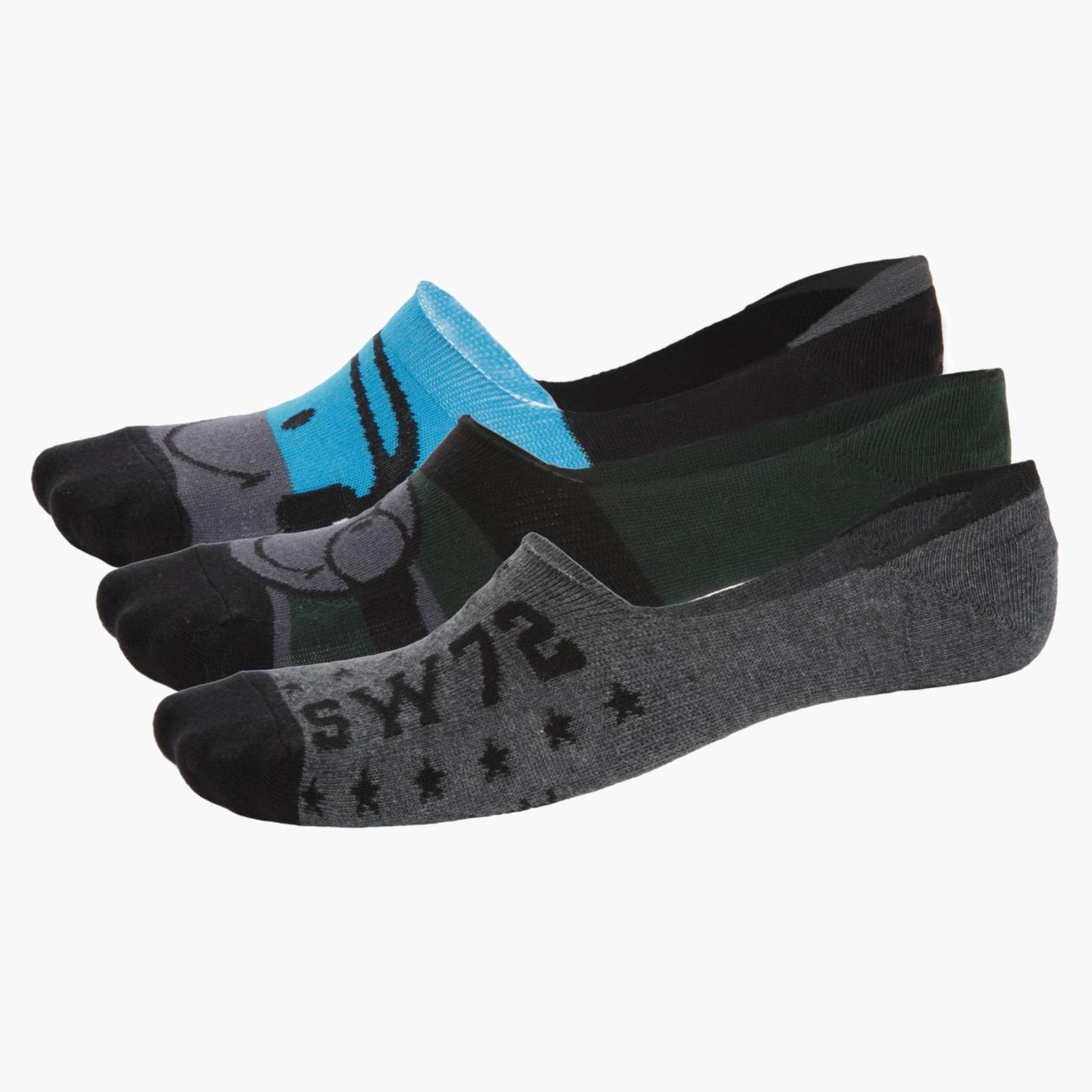 Smiley World Multicolour Ped Socks - Set of 3-men-socks-image-1
