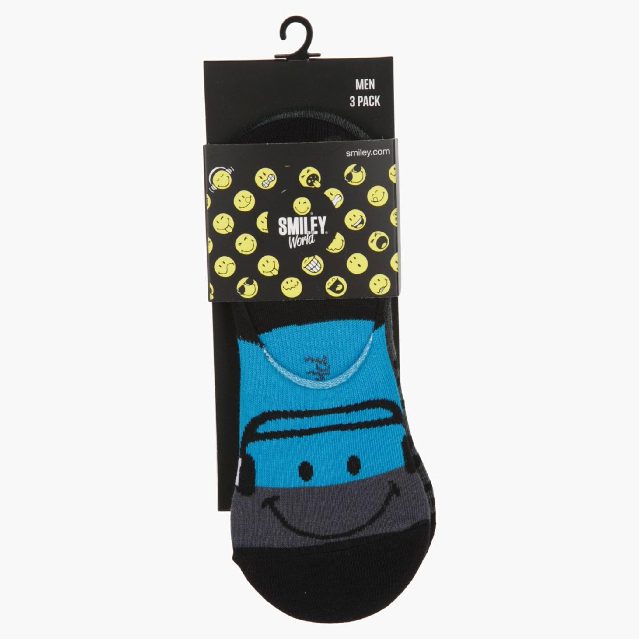 Smiley World Multicolour Ped Socks - Set of 3-men-socks-image-2