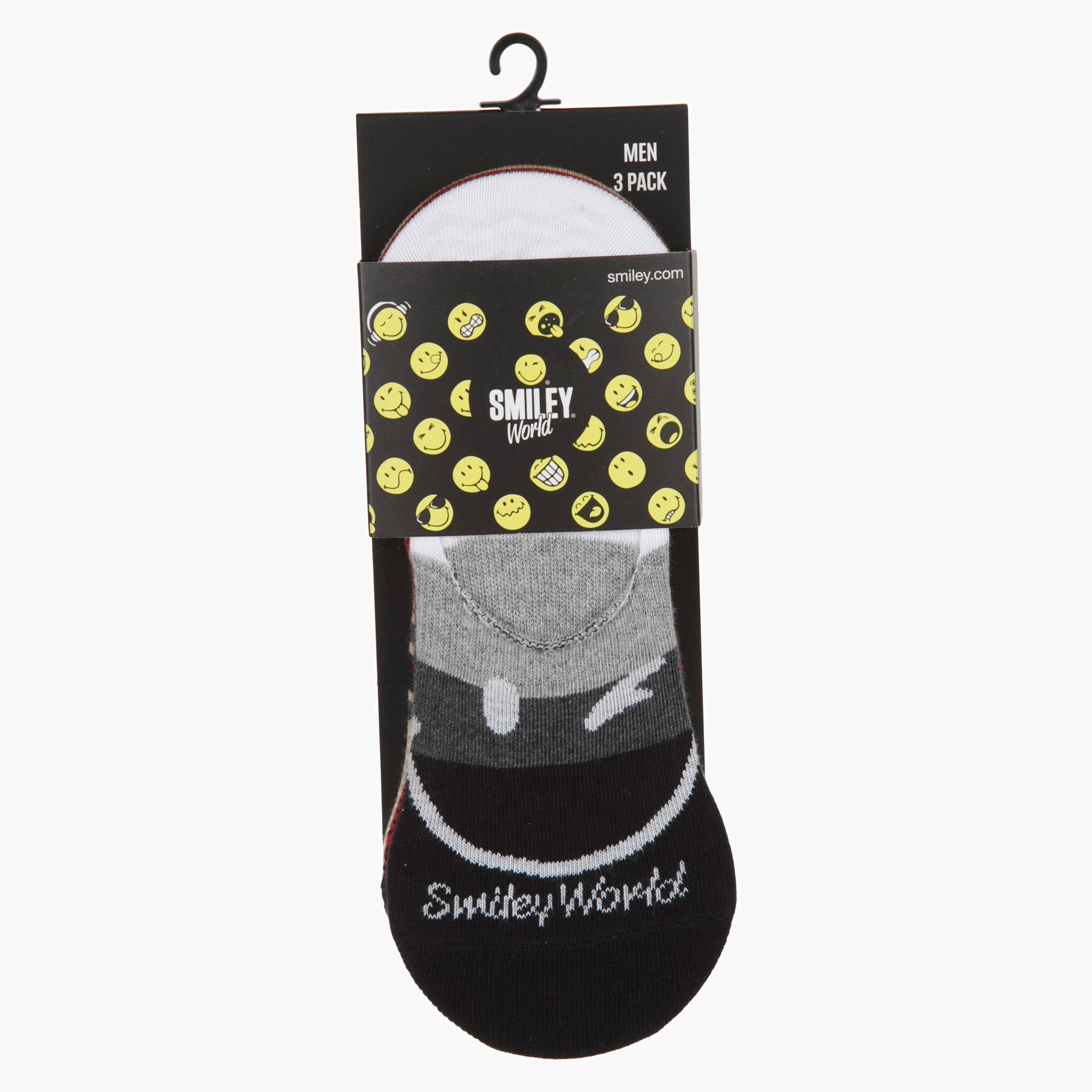 Smiley World Multicolour Ped Socks - Set of 3-men-socks-image-1