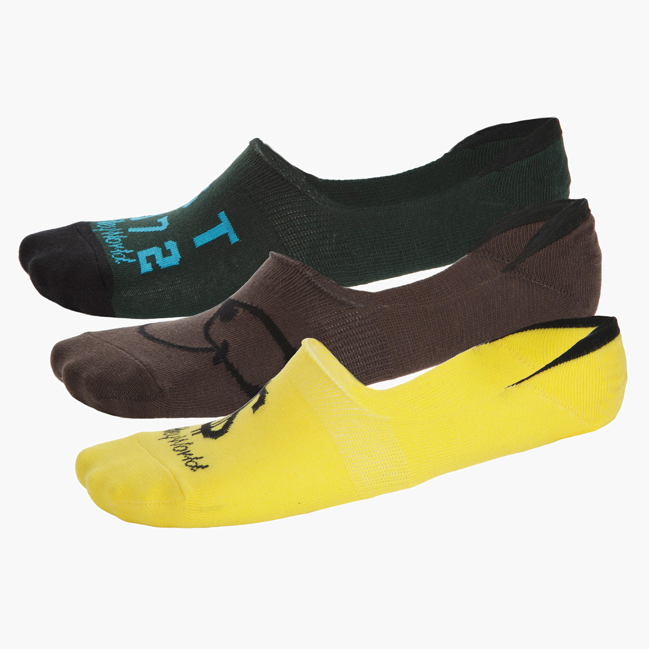 Smiley World Multicolour Ped Socks - Set of 3-men-socks-image-2