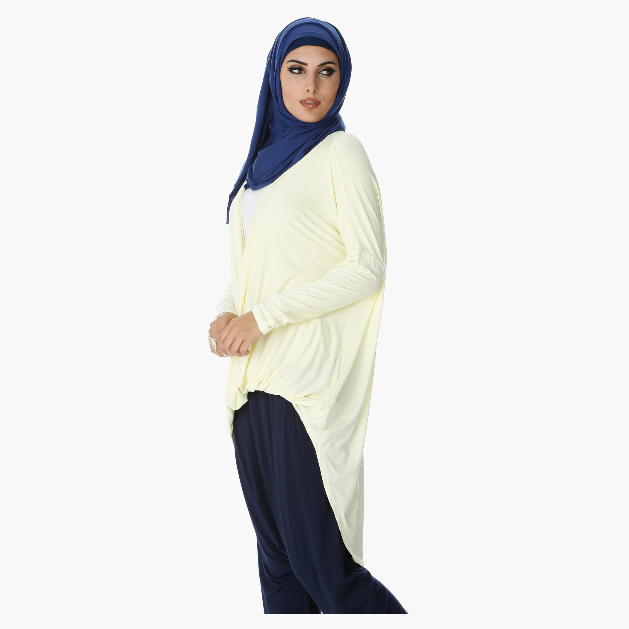 Twisted Top with High-Low Hem and Long Sleeves-women-clothing-shirtsandblouses-blouses-image-3