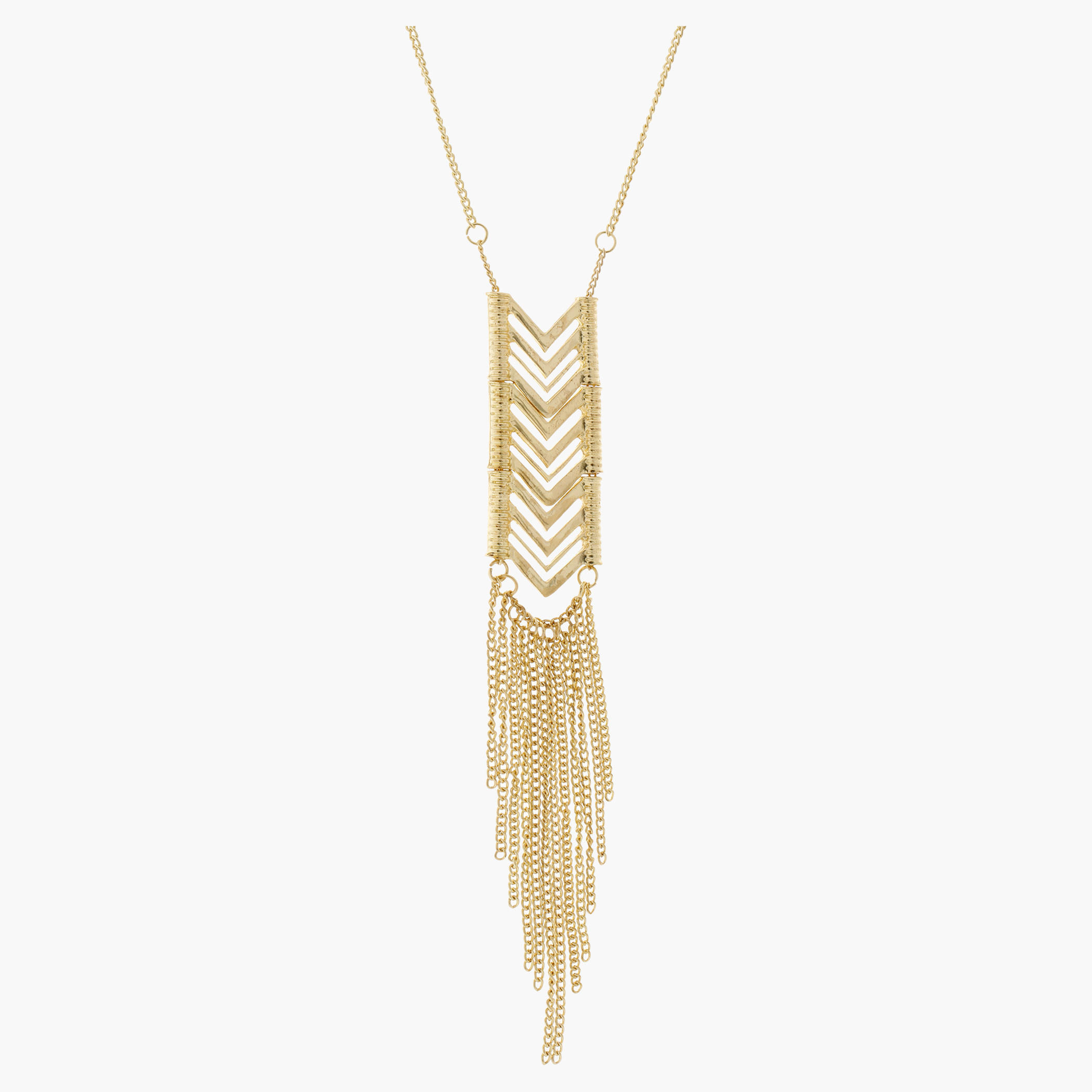 Metallic Tasselled-pendant Necklace-women-watchesandjewellery-jewellery-necklacesandpendants-image-1