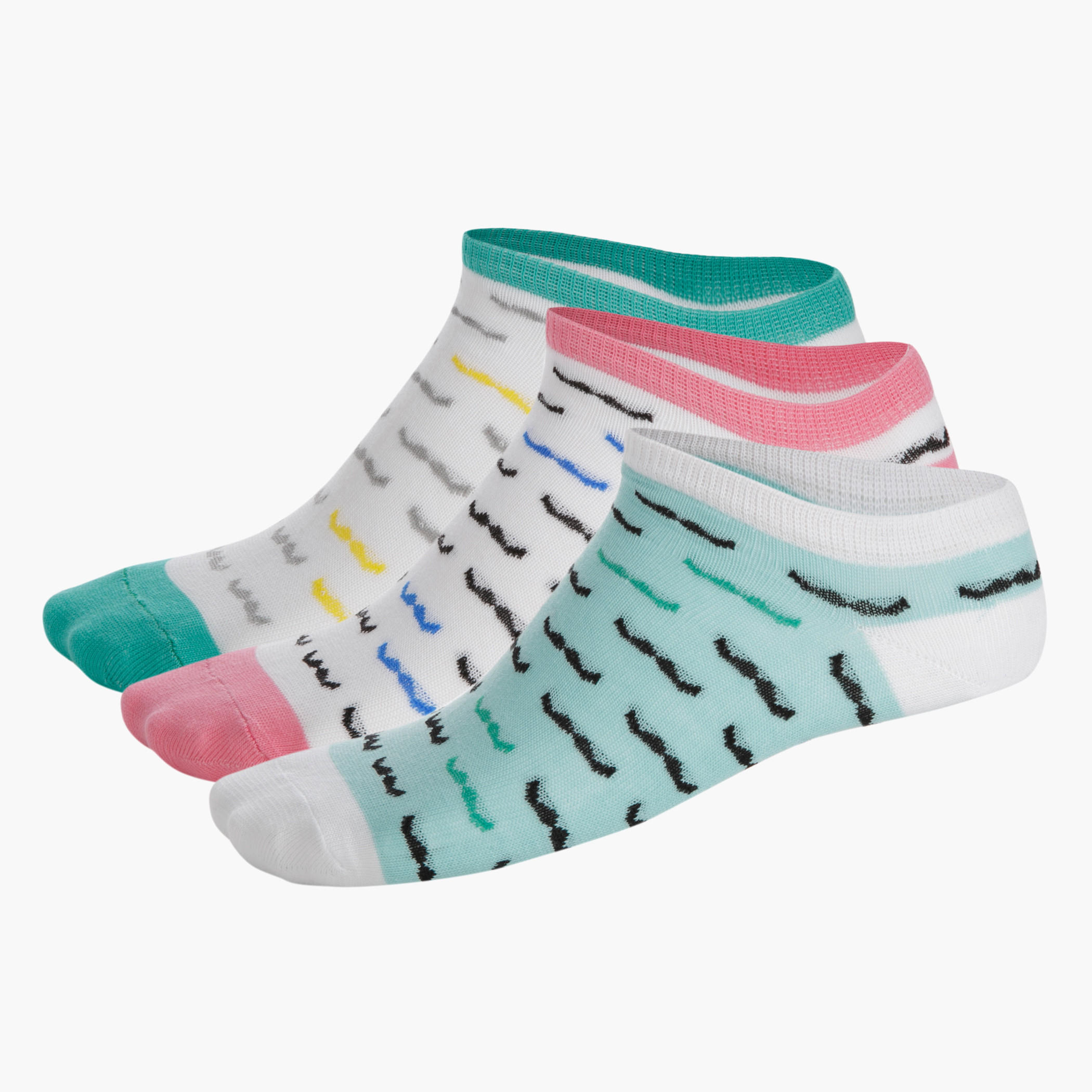 Printed Ankle-length Socks - Set of 3-women-socksandstockings-image-2