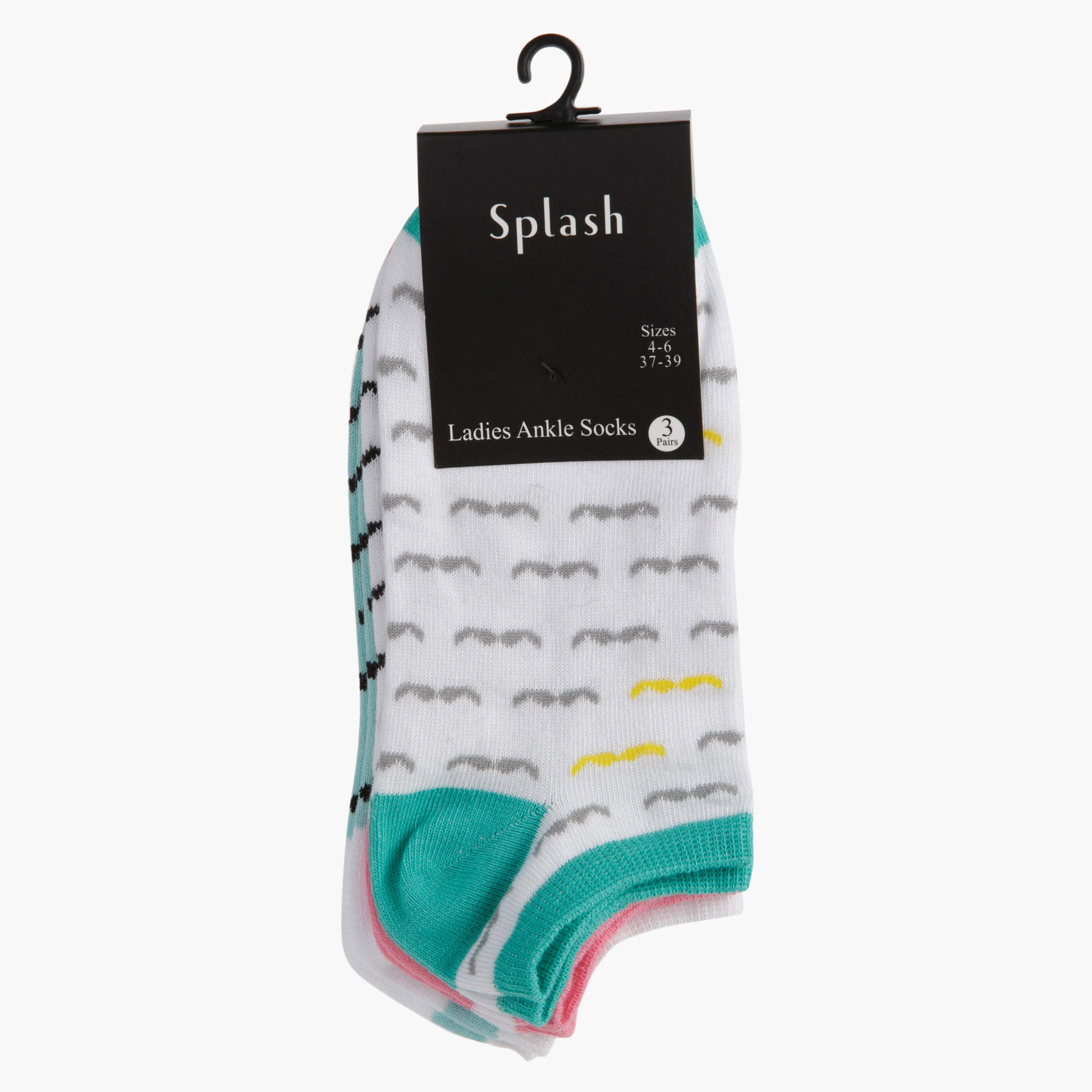 Printed Ankle-length Socks - Set of 3-women-socksandstockings-image-1