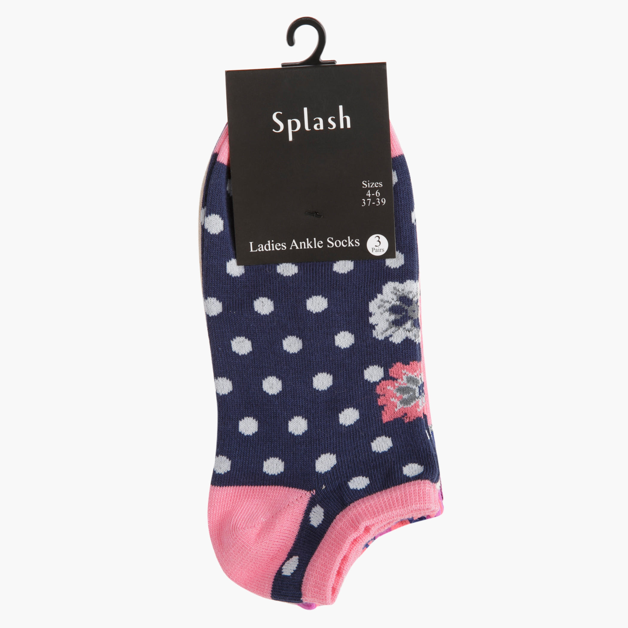 Floral Printed Ankle-length Socks - Set of 3-women-socksandstockings-image-2