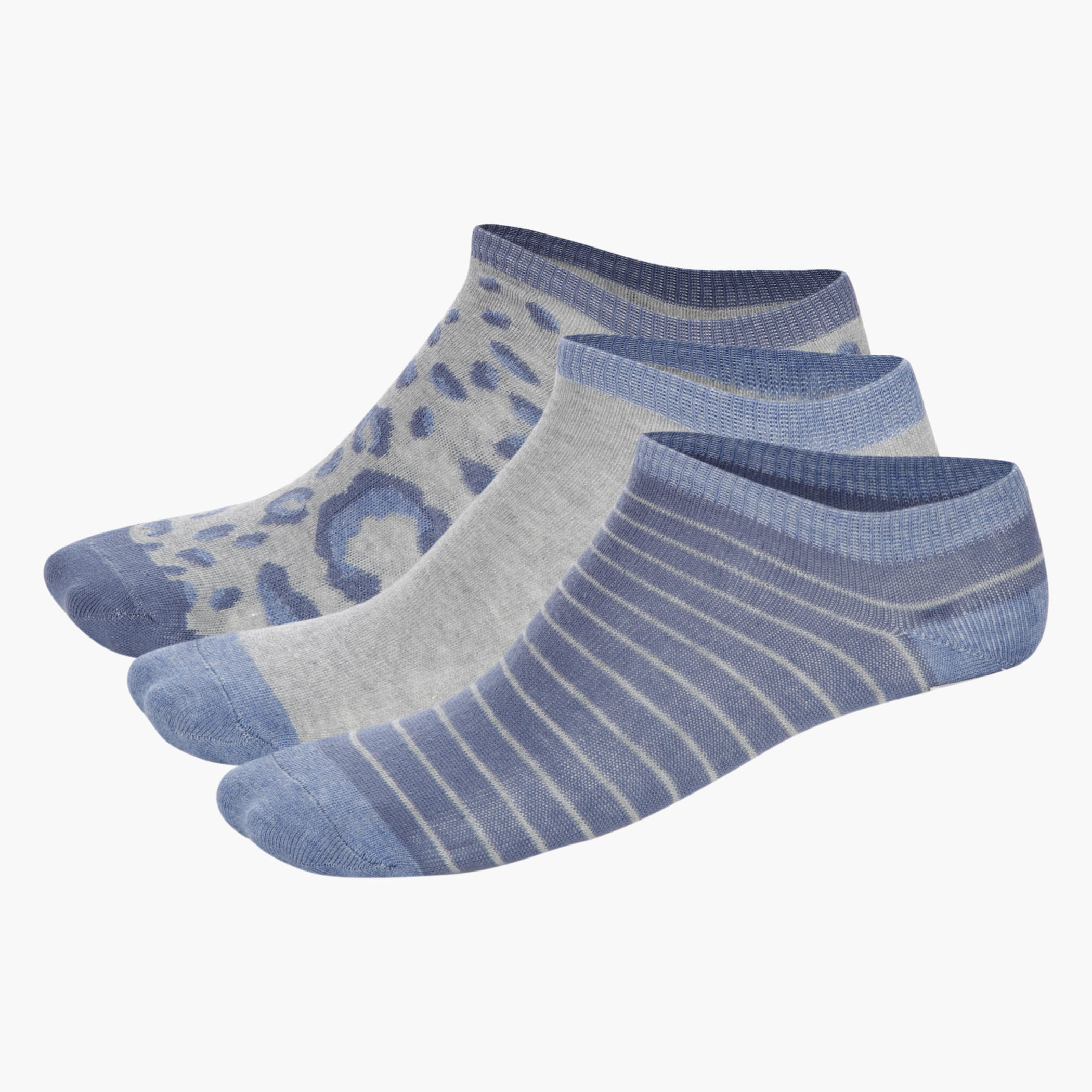 Printed Ankle-length Socks - Set of 3-women-socksandstockings-image-2