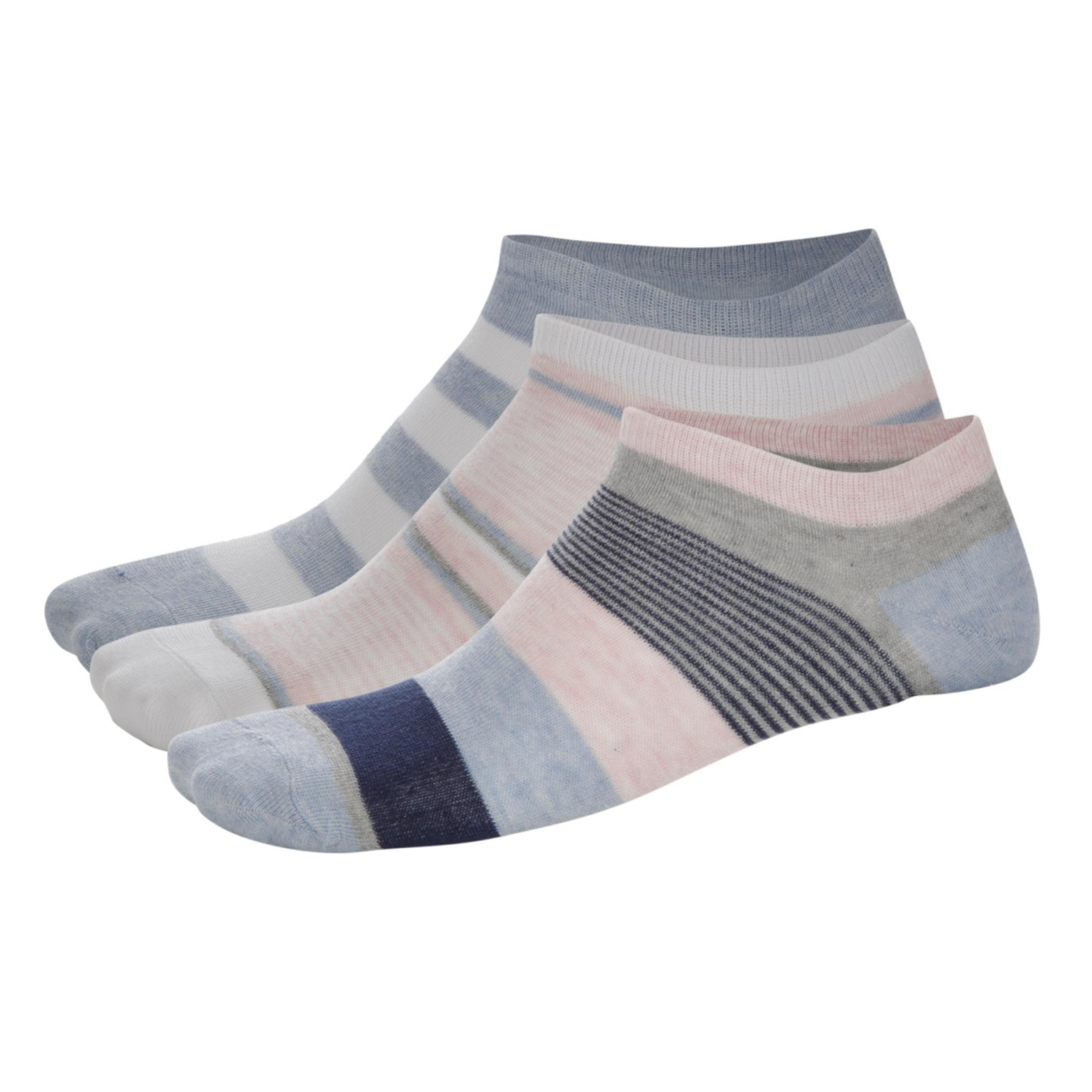 Striped Ankle-length Socks - Set of 3-women-socksandstockings-image-1
