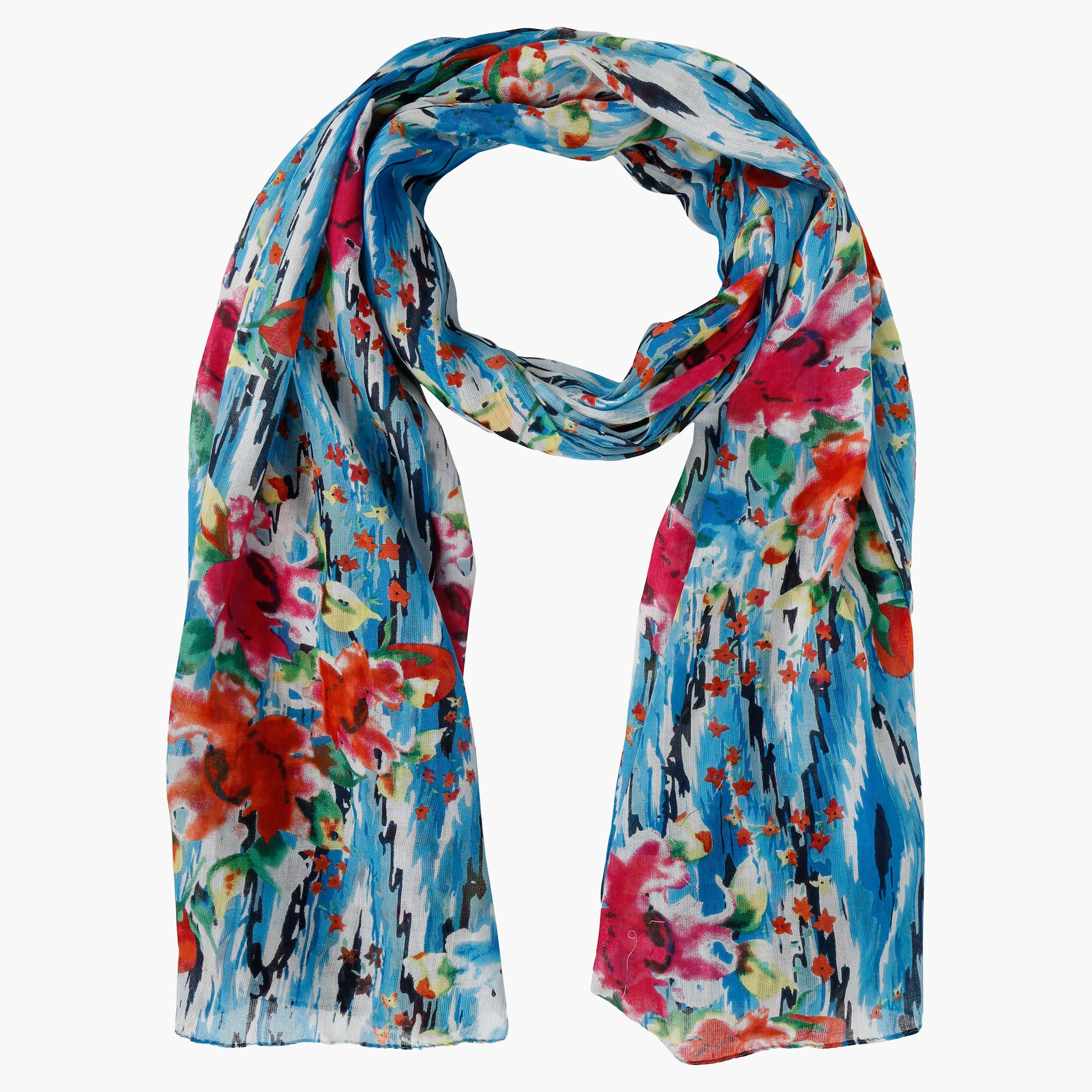 Floral Print Scarf-women-arabicclothing-headscarf-hijab-image-1