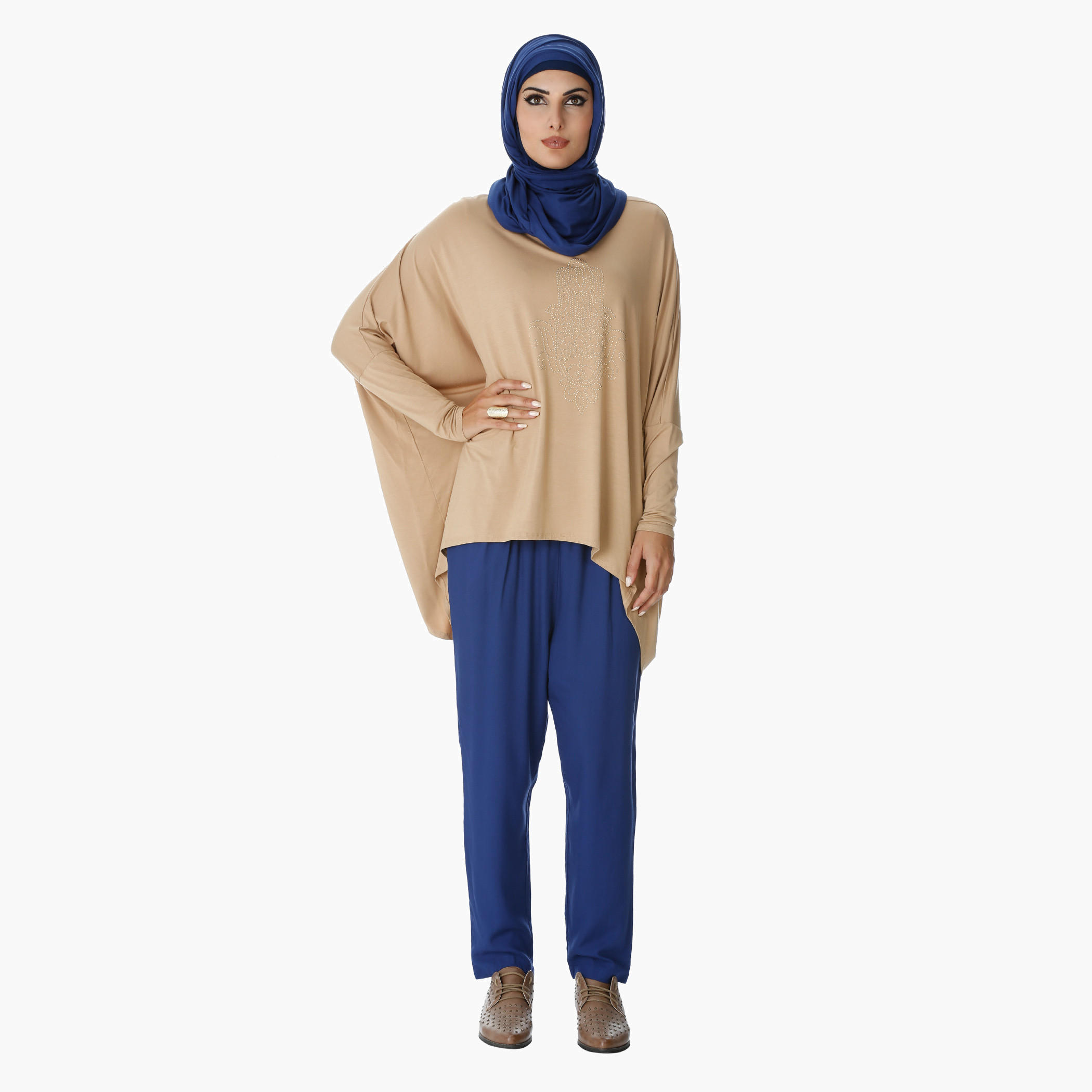 Studded Top with Long Sleeves and High-Low Hem-women-clothing-shirtsandblouses-blouses-image-5