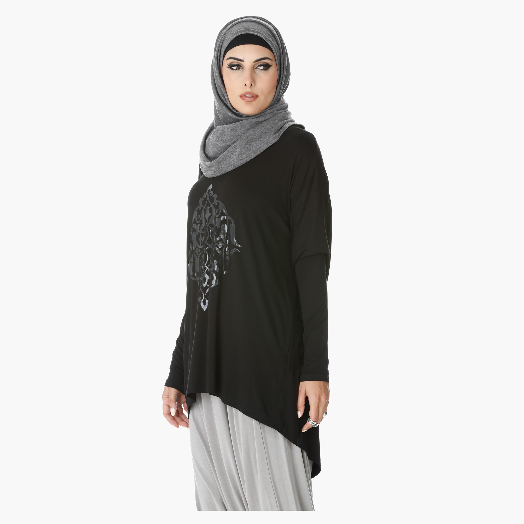 Pleated Top with Long Sleeves and High-Low Hem-women-clothing-shirtsandblouses-blouses-image-3