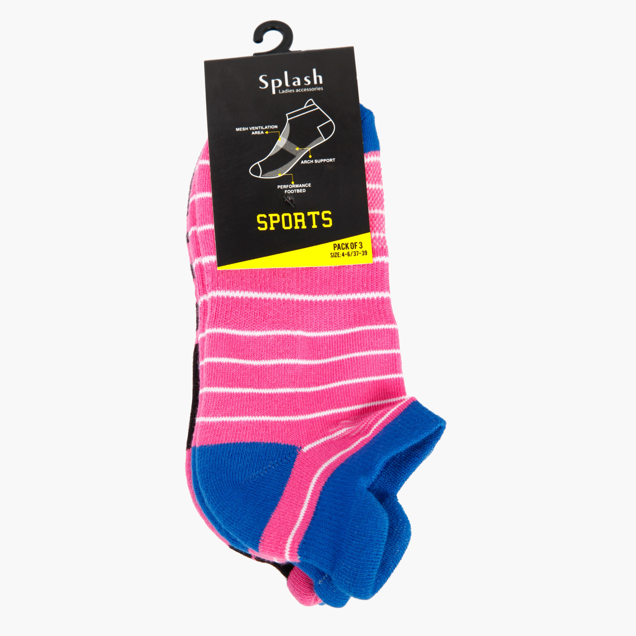 Smiley World Printed Invisible Sock - Set of 3-women-socksandstockings-image-2